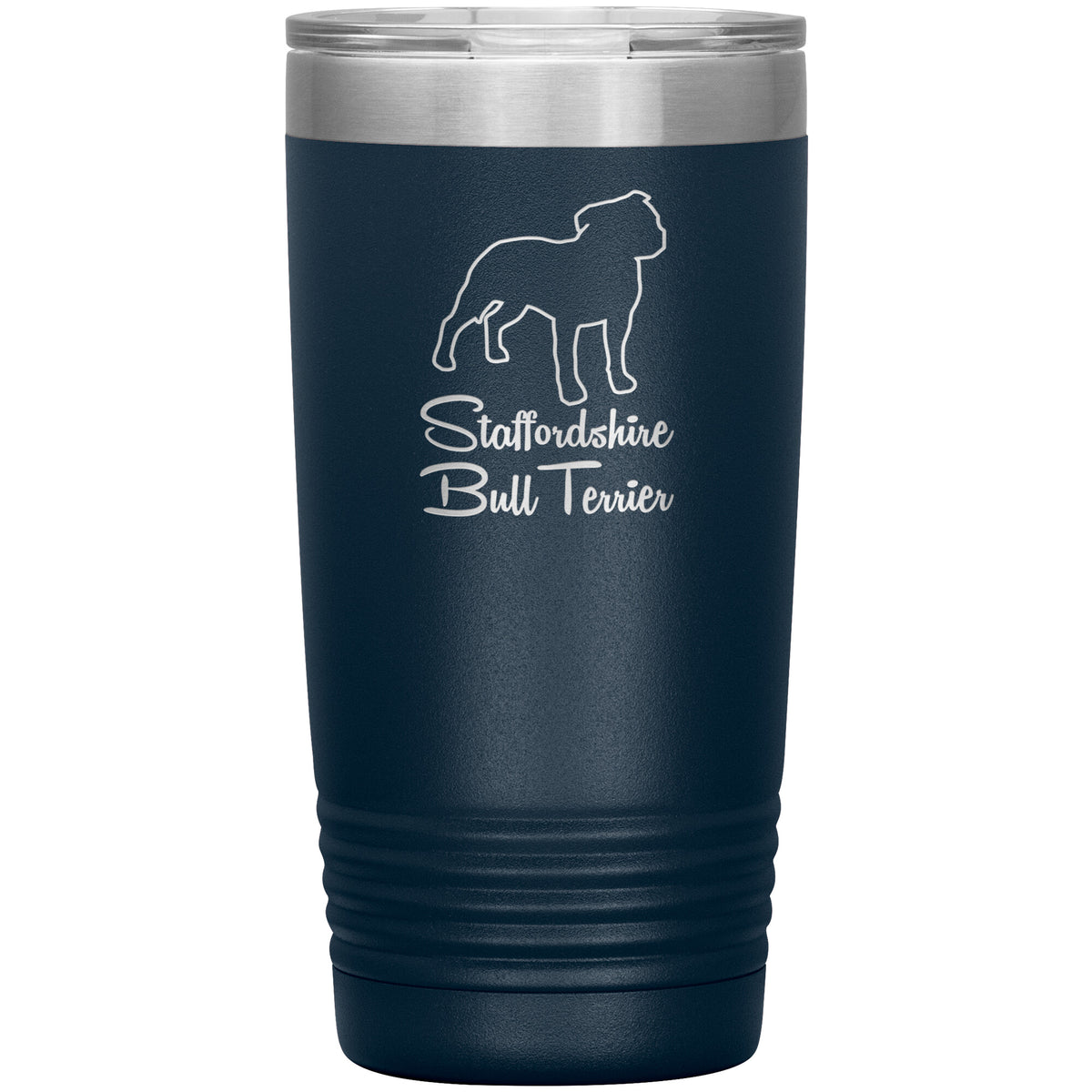 Staffordshire Bull Terrier Dog Outlined Silhouette 20oz Insulated Tumbler