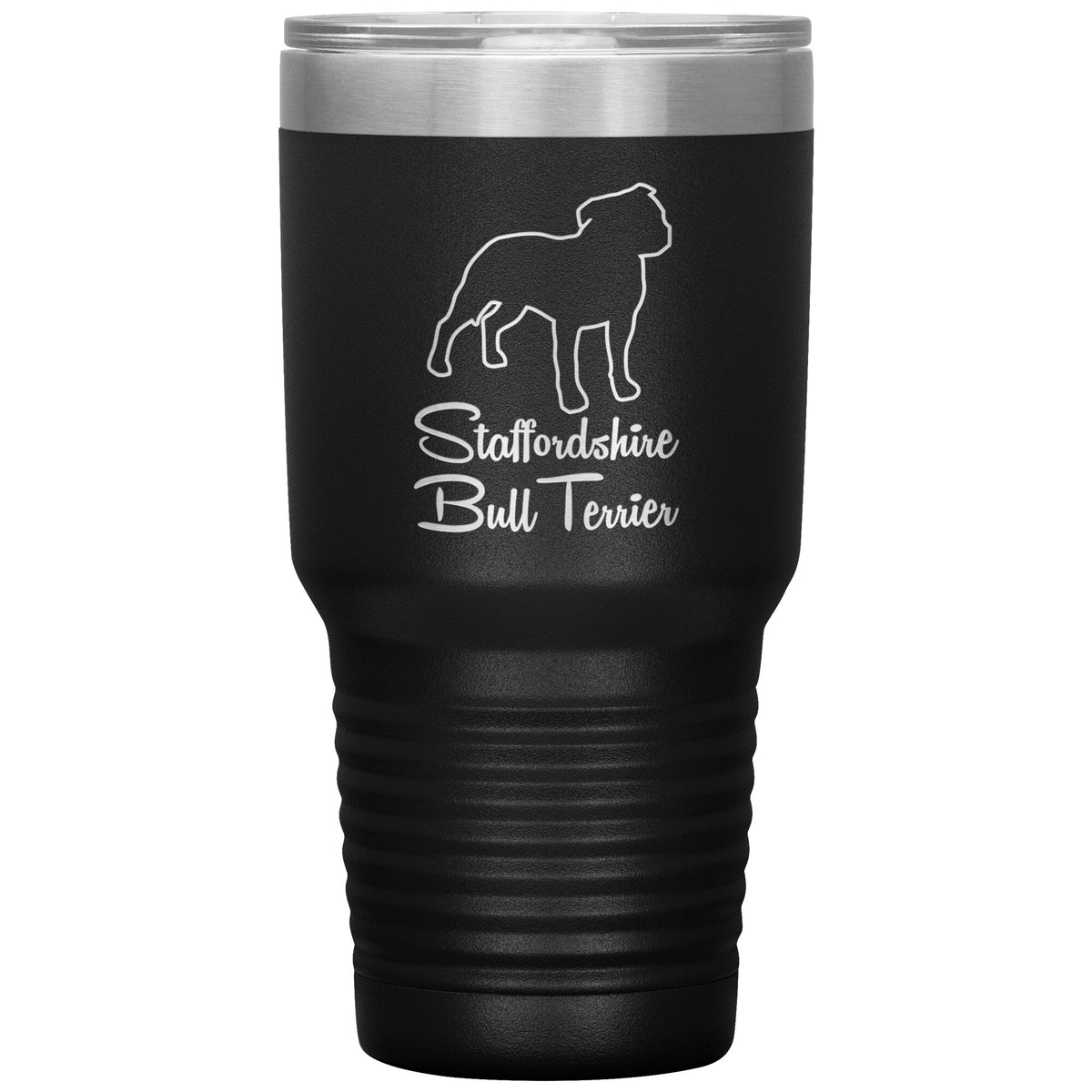 Staffordshire Bull Terrier Dog Outlined Silhouette 30oz Insulated Tumbler