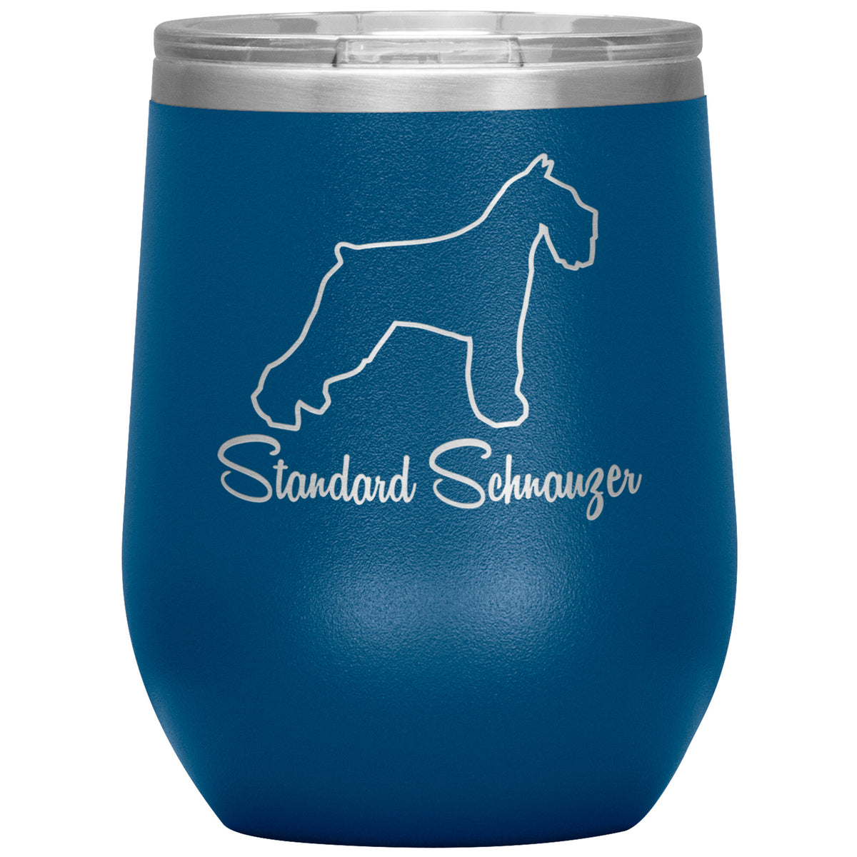 Standard Schnauzer Dog Outlined Silhouette 12oz Wine Insulated Tumbler