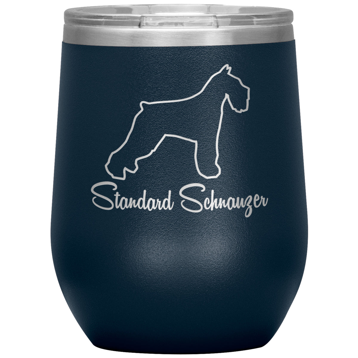 Standard Schnauzer Dog Outlined Silhouette 12oz Wine Insulated Tumbler