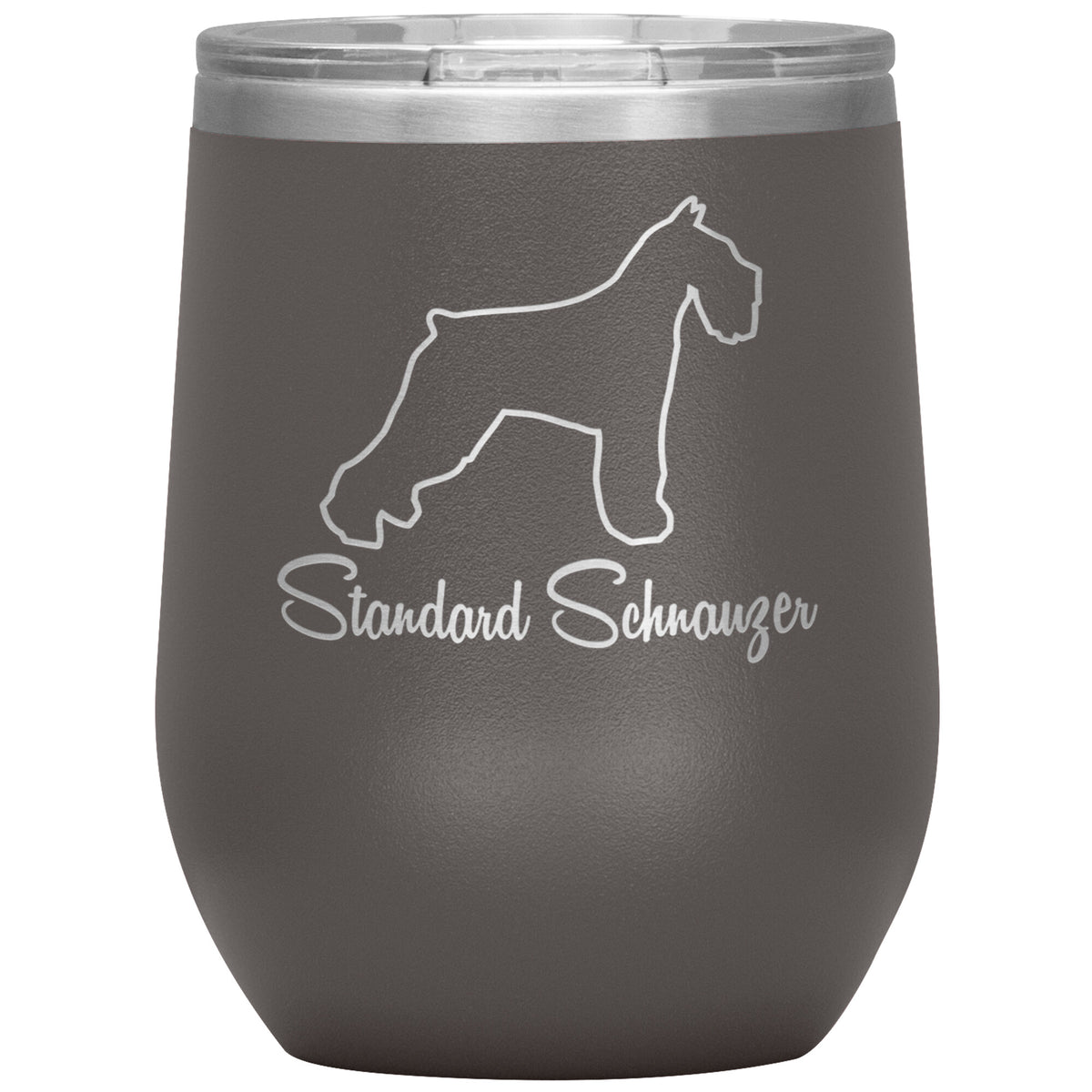 Standard Schnauzer Dog Outlined Silhouette 12oz Wine Insulated Tumbler