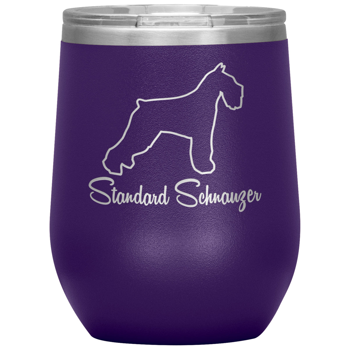 Standard Schnauzer Dog Outlined Silhouette 12oz Wine Insulated Tumbler