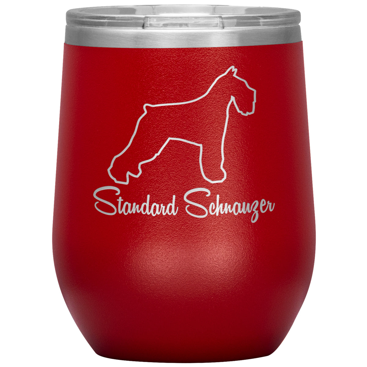 Standard Schnauzer Dog Outlined Silhouette 12oz Wine Insulated Tumbler