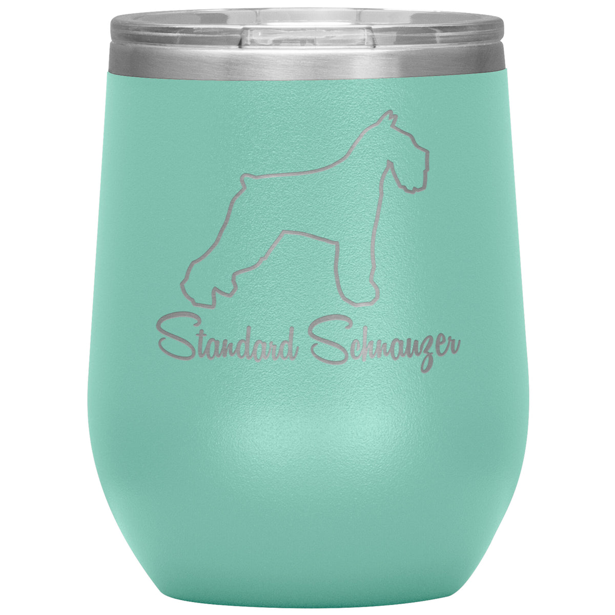 Standard Schnauzer Dog Outlined Silhouette 12oz Wine Insulated Tumbler