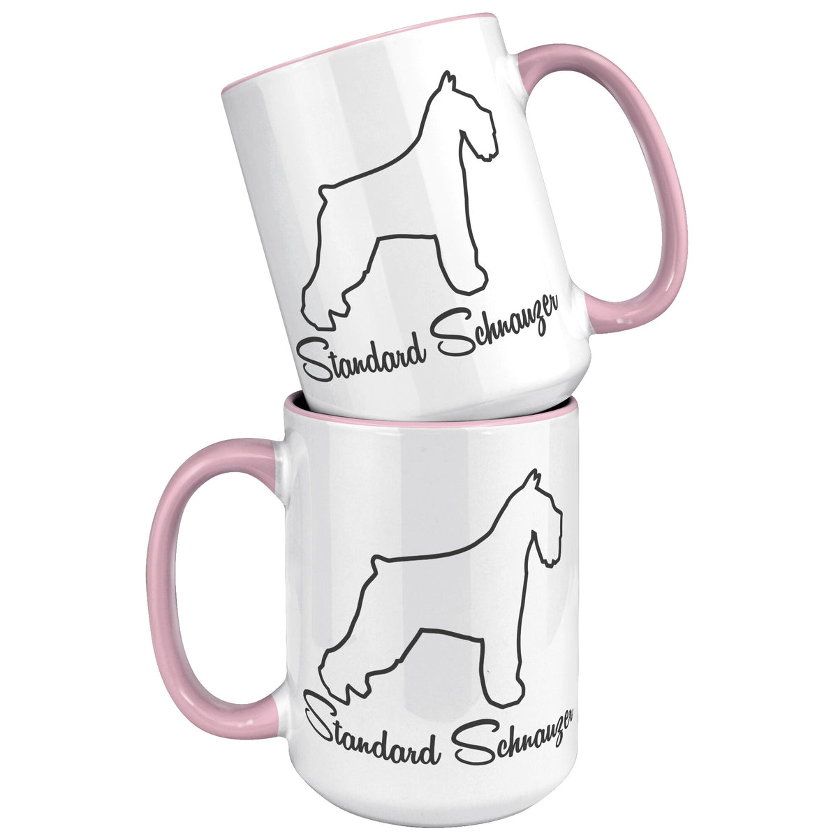 Standard Schnauzer Dog Outlined Silhouette 15oz Accent Mug