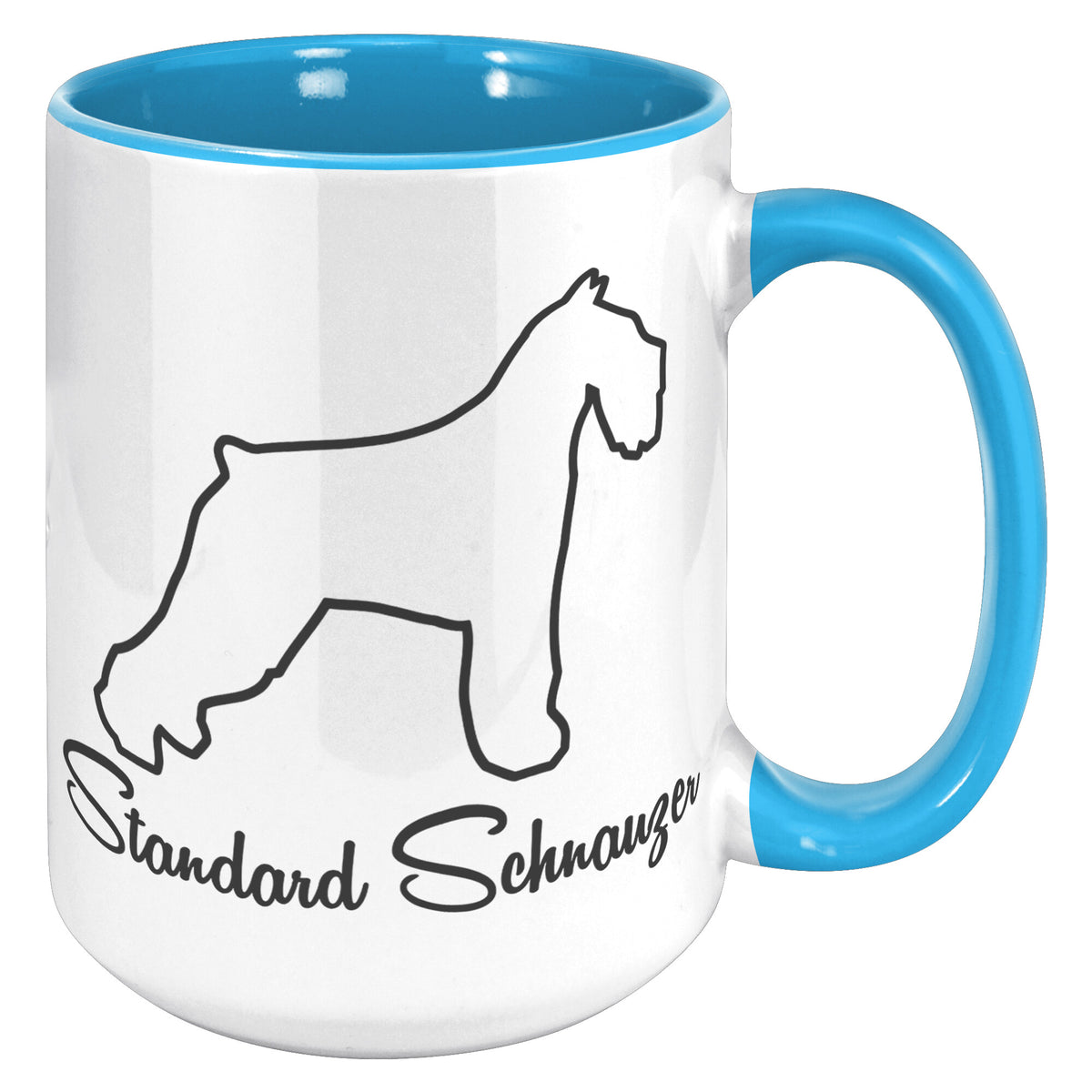Standard Schnauzer Dog Outlined Silhouette 15oz Accent Mug