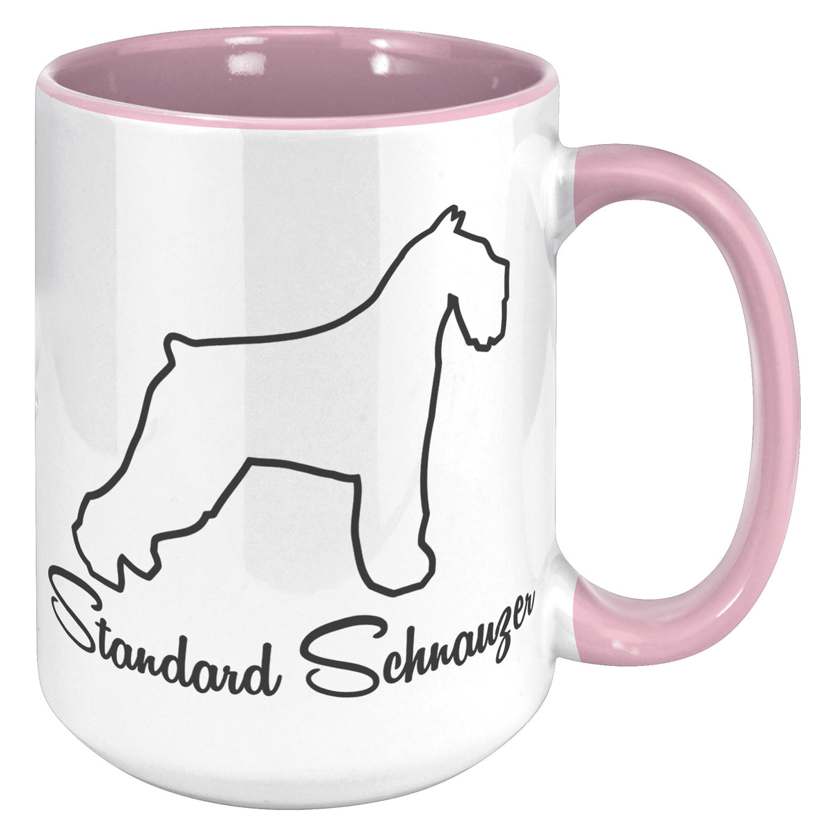 Standard Schnauzer Dog Outlined Silhouette 15oz Accent Mug