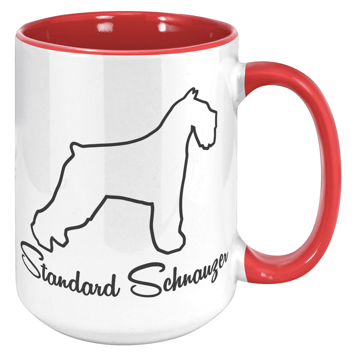 Standard Schnauzer Dog Outlined Silhouette 15oz Accent Mug