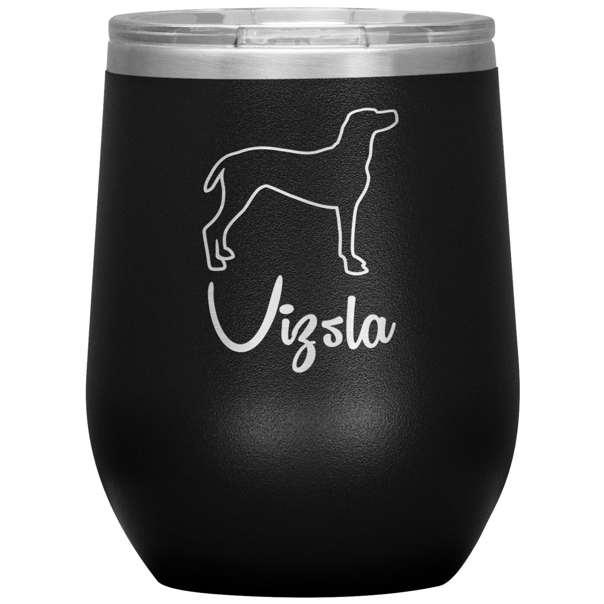 Vizsla Dog Outlined Silhouette 12oz Wine Insulated Tumbler