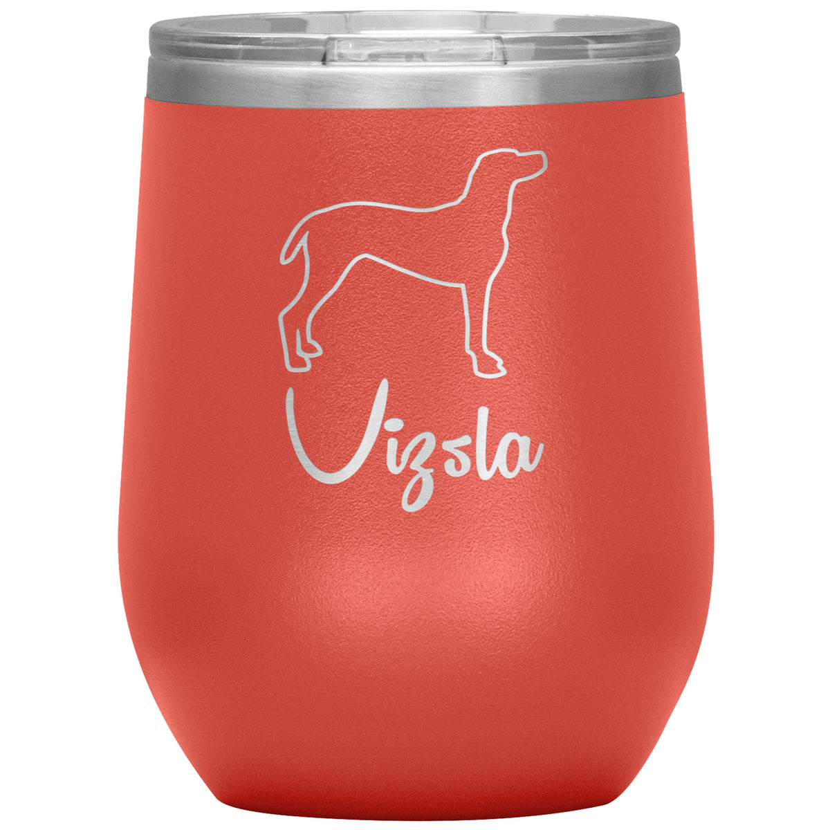 Vizsla Dog Outlined Silhouette 12oz Wine Insulated Tumbler