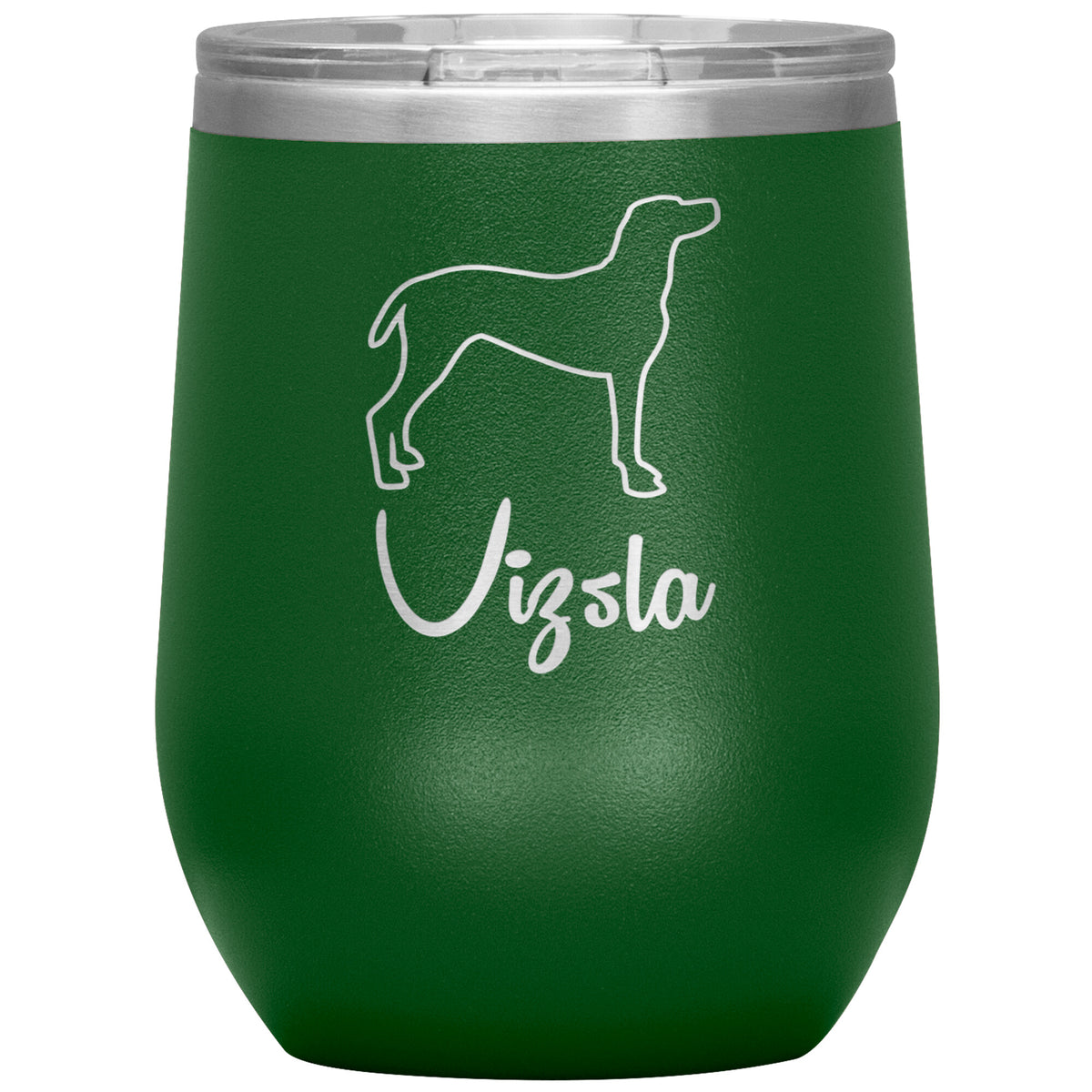 Vizsla Dog Outlined Silhouette 12oz Wine Insulated Tumbler