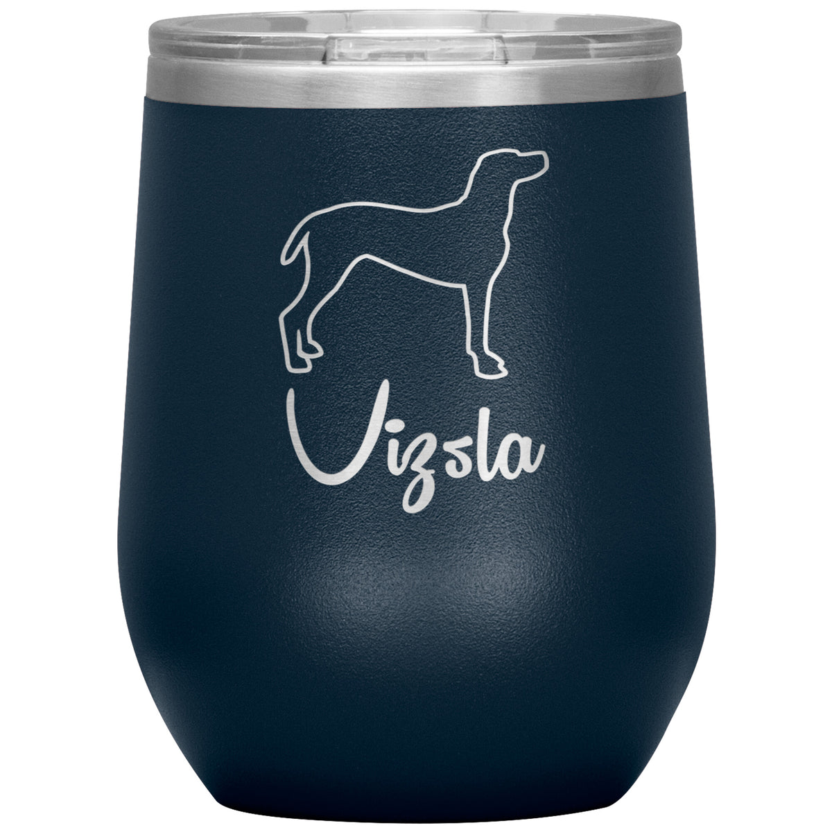 Vizsla Dog Outlined Silhouette 12oz Wine Insulated Tumbler