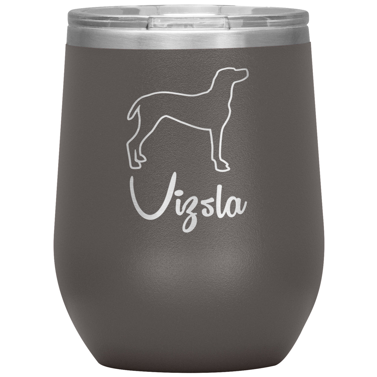 Vizsla Dog Outlined Silhouette 12oz Wine Insulated Tumbler