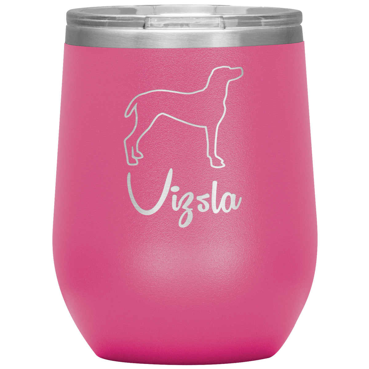 Vizsla Dog Outlined Silhouette 12oz Wine Insulated Tumbler