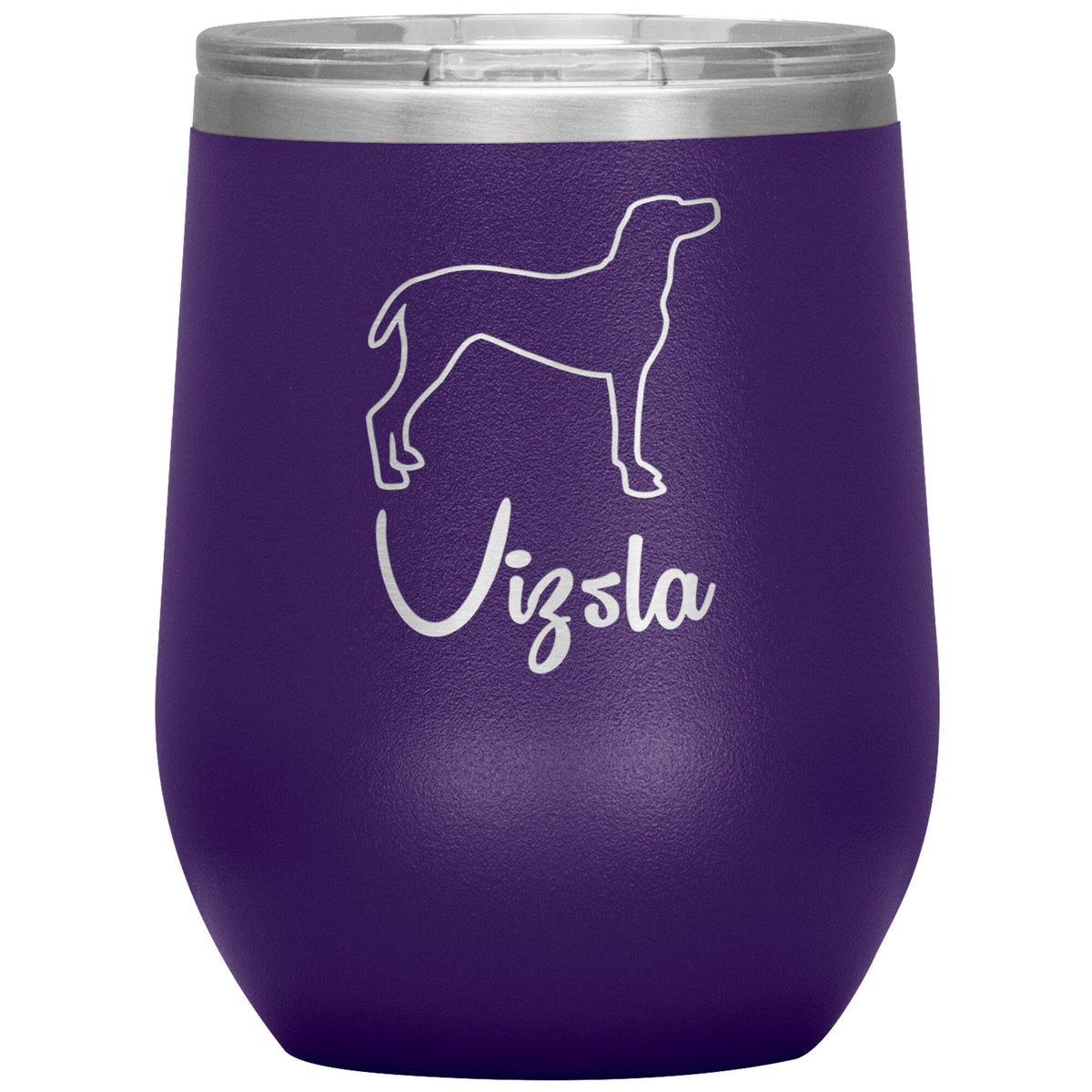 Vizsla Dog Outlined Silhouette 12oz Wine Insulated Tumbler