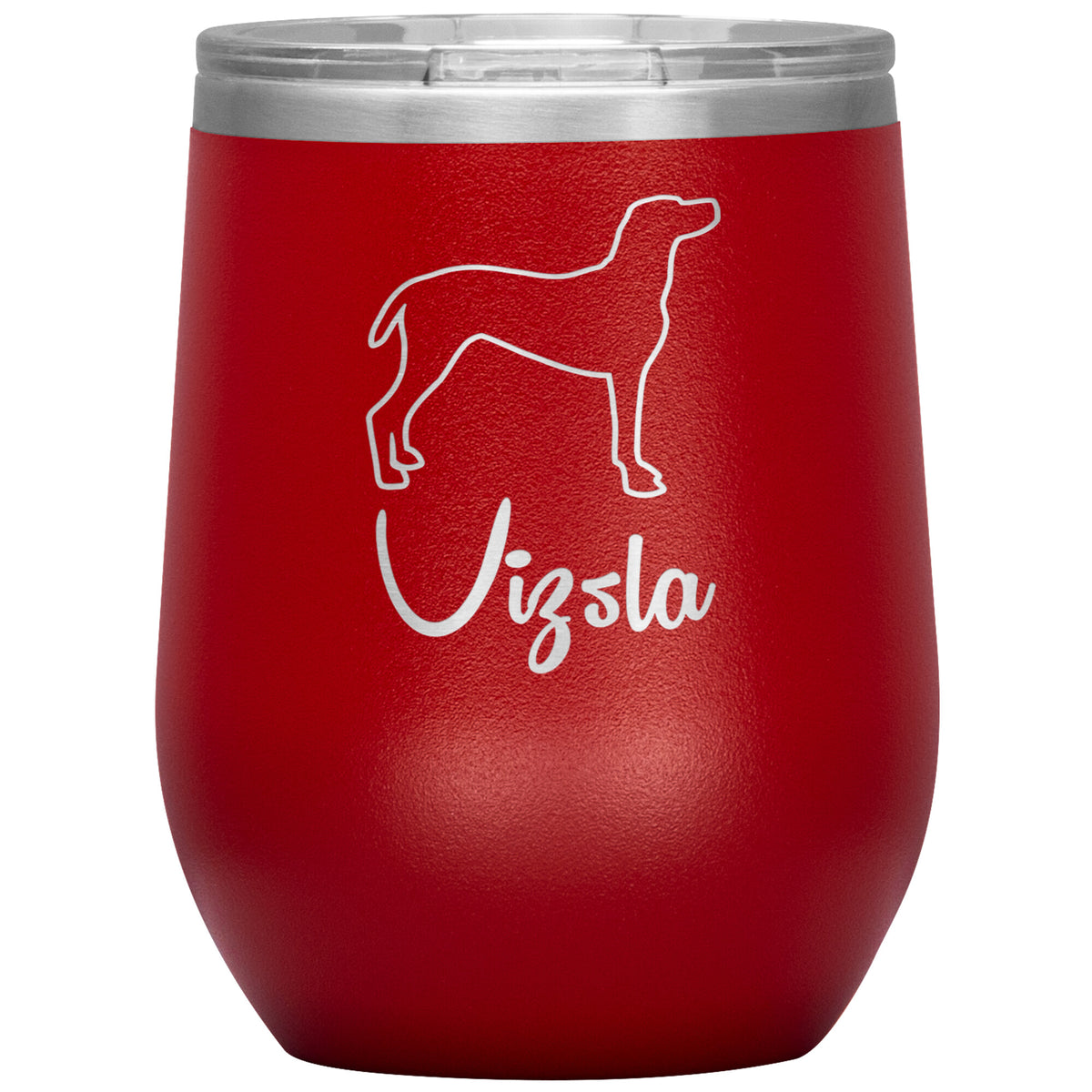 Vizsla Dog Outlined Silhouette 12oz Wine Insulated Tumbler
