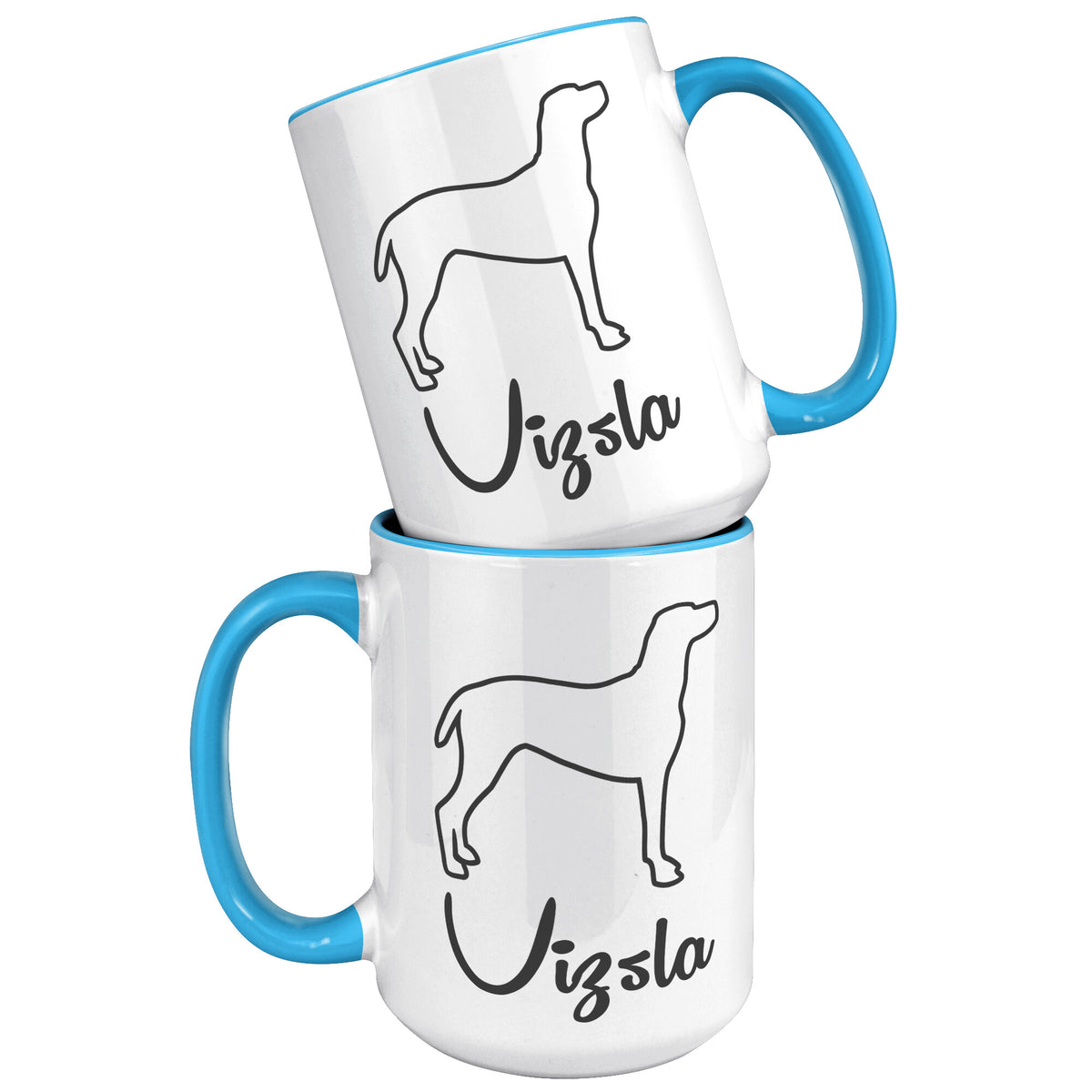 Vizsla Dog Outlined Silhouette 15oz Accent Mug