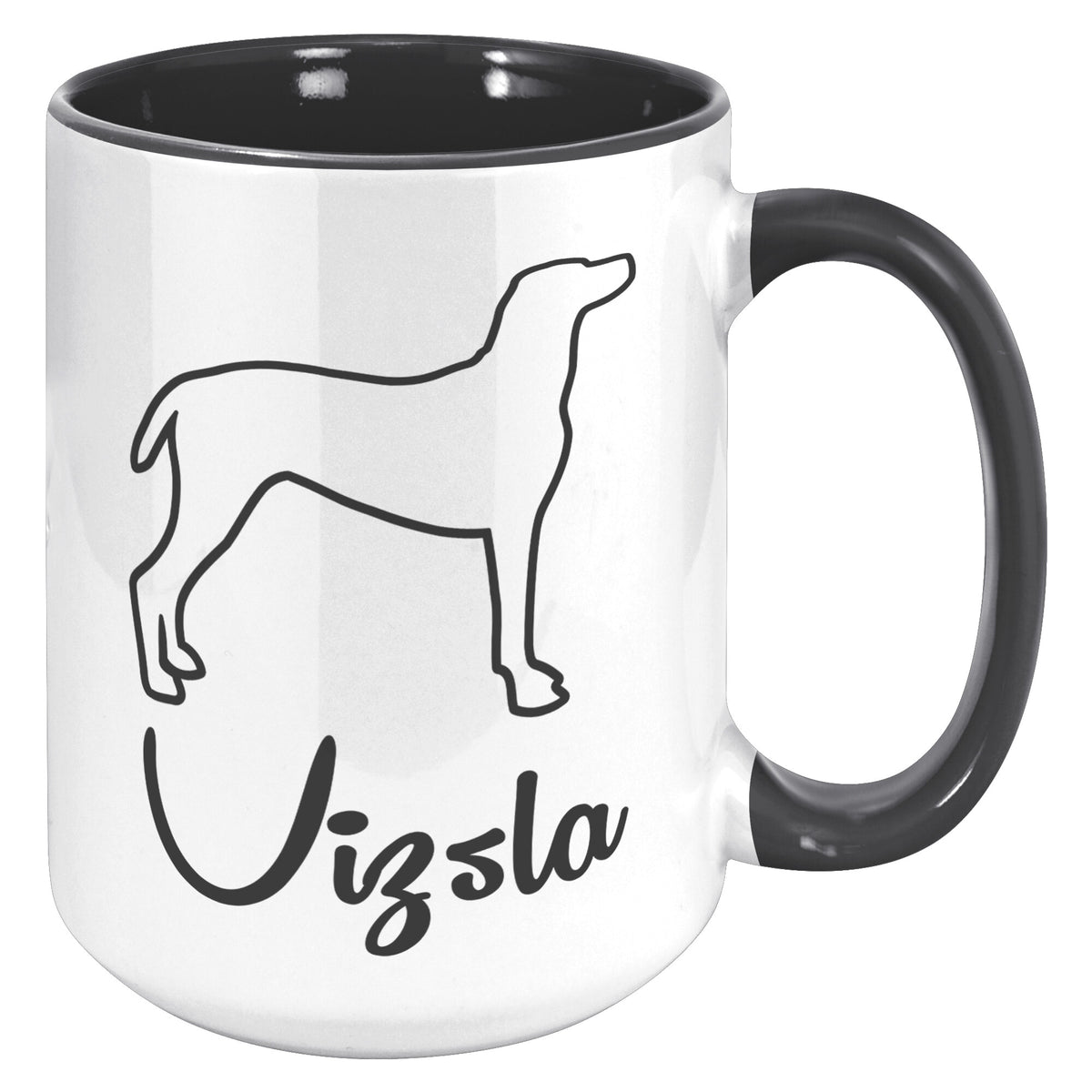 Vizsla Dog Outlined Silhouette 15oz Accent Mug