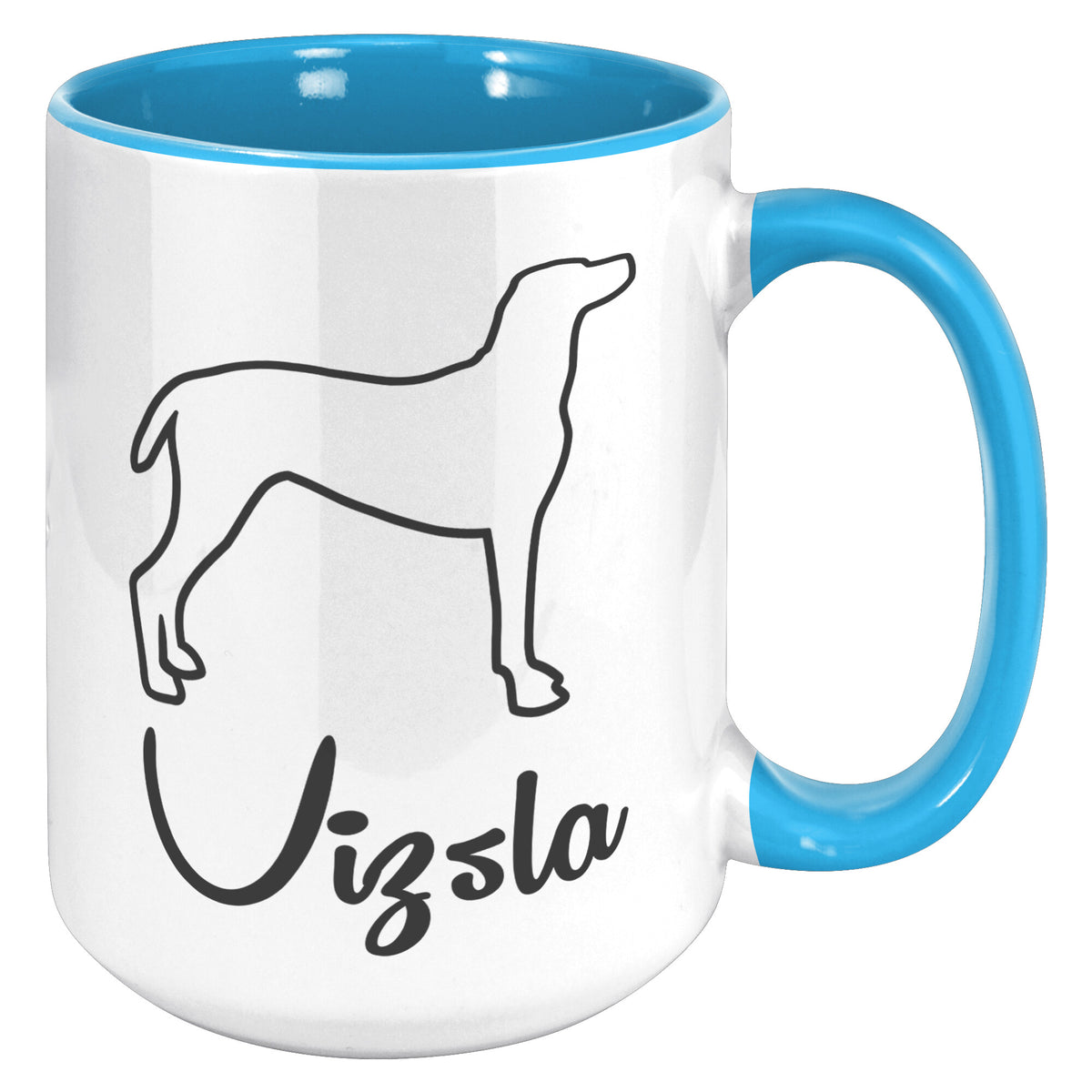 Vizsla Dog Outlined Silhouette 15oz Accent Mug