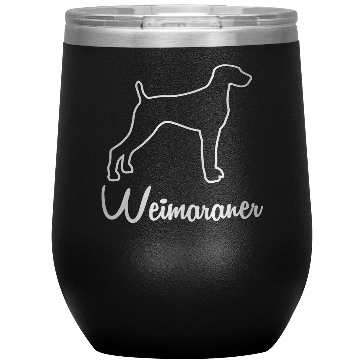 Weimaraner Dog Outlined Silhouette 12oz Wine Insulated Tumbler
