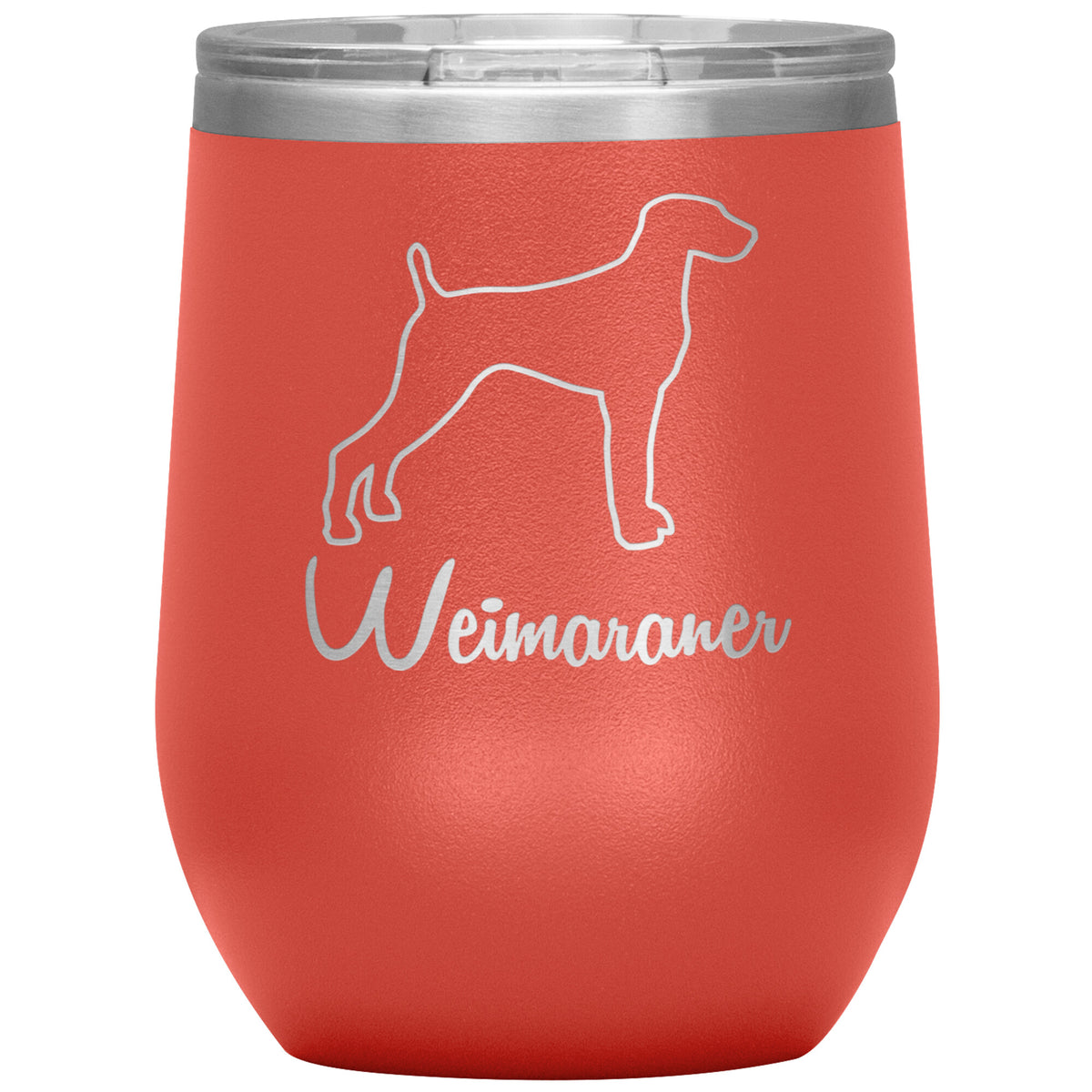 Weimaraner Dog Outlined Silhouette 12oz Wine Insulated Tumbler