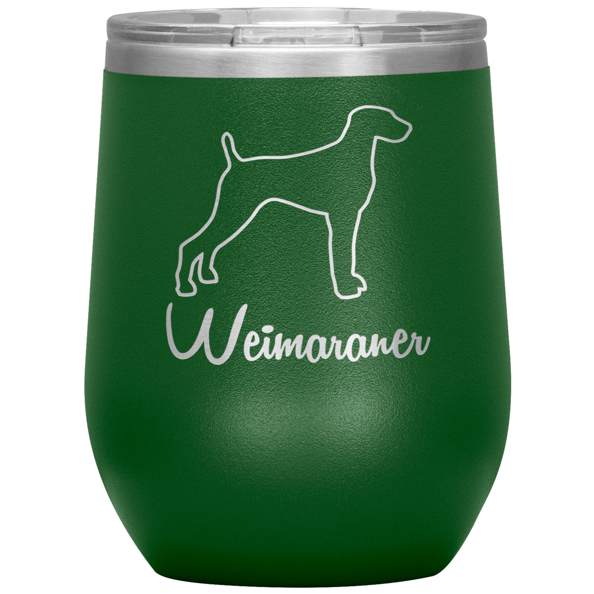 Weimaraner Dog Outlined Silhouette 12oz Wine Insulated Tumbler