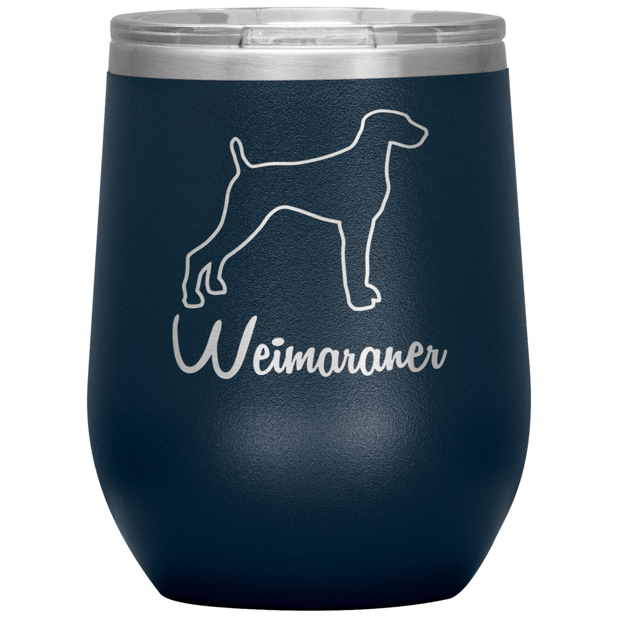Weimaraner Dog Outlined Silhouette 12oz Wine Insulated Tumbler