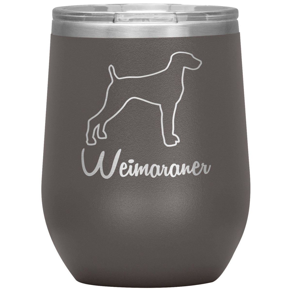 Weimaraner Dog Outlined Silhouette 12oz Wine Insulated Tumbler