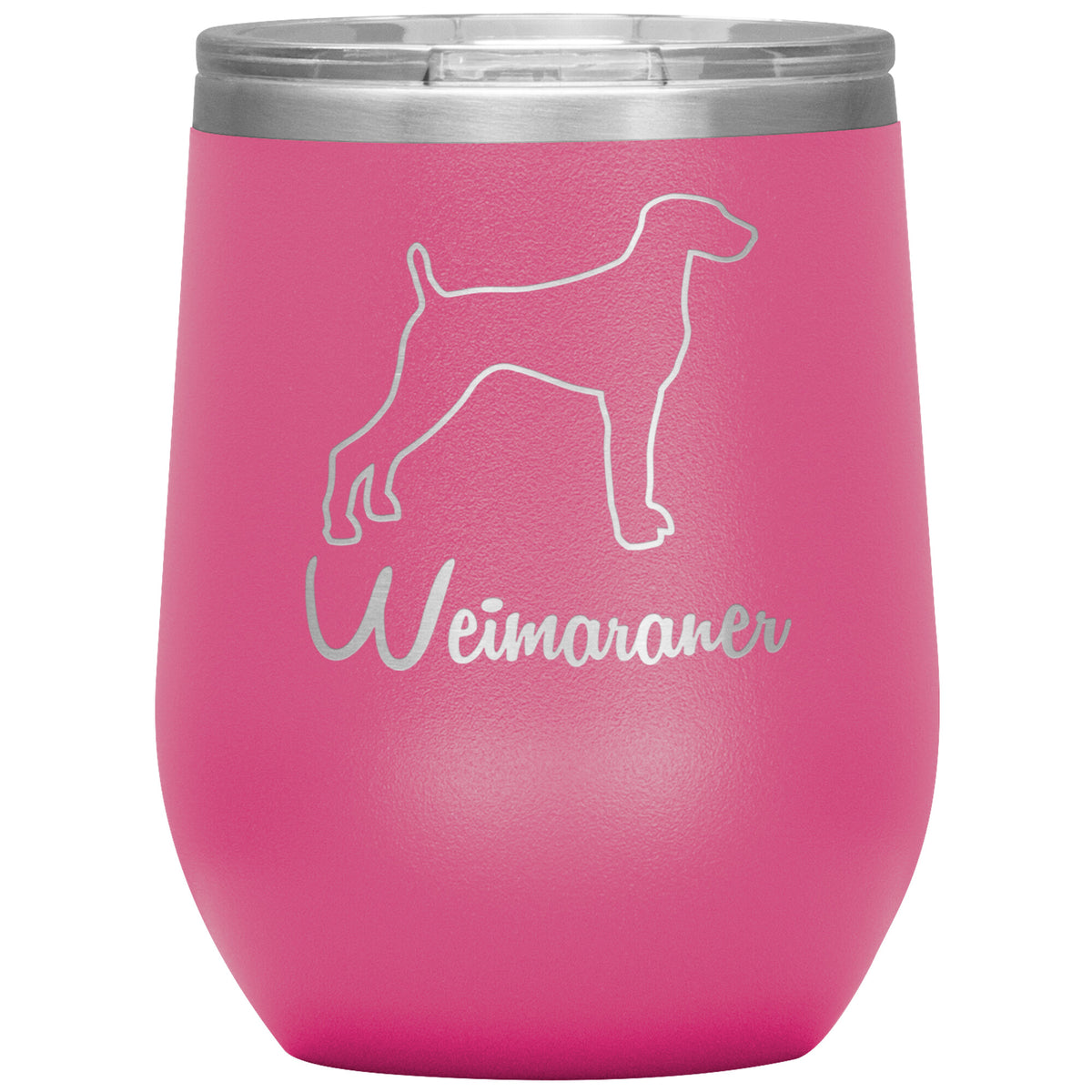 Weimaraner Dog Outlined Silhouette 12oz Wine Insulated Tumbler