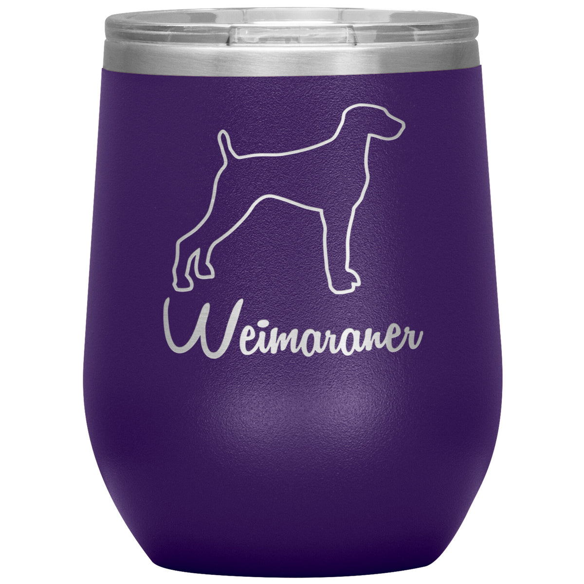 Weimaraner Dog Outlined Silhouette 12oz Wine Insulated Tumbler