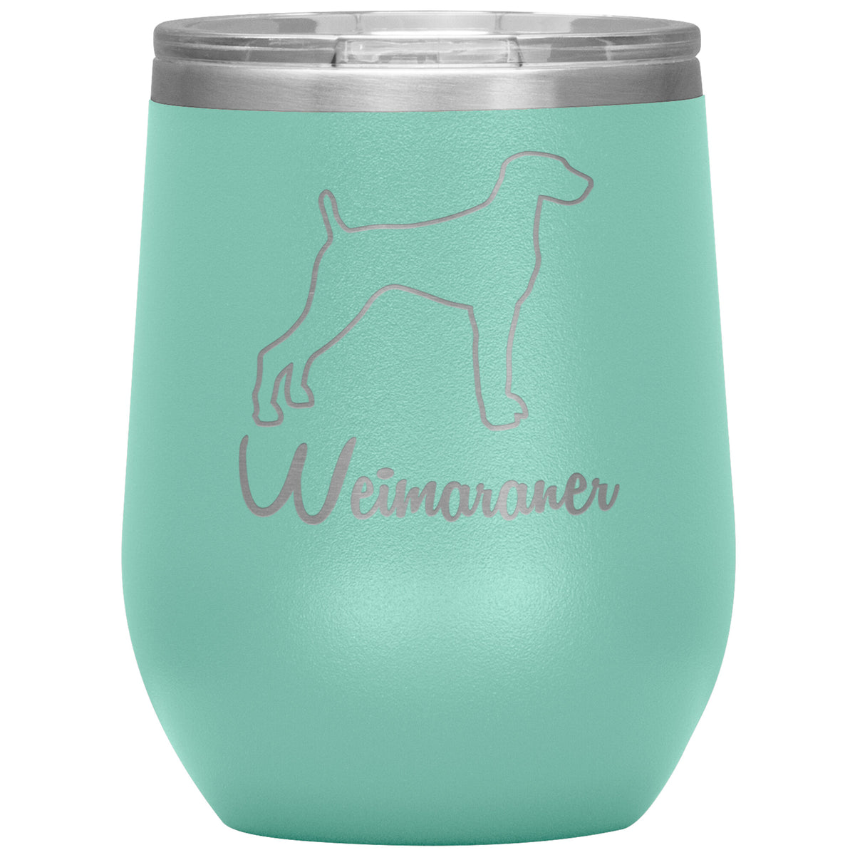 Weimaraner Dog Outlined Silhouette 12oz Wine Insulated Tumbler