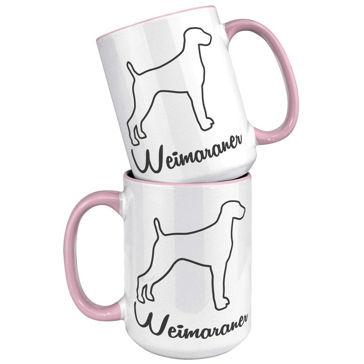 Weimaraner Dog Outlined Silhouette 15oz Accent Mug