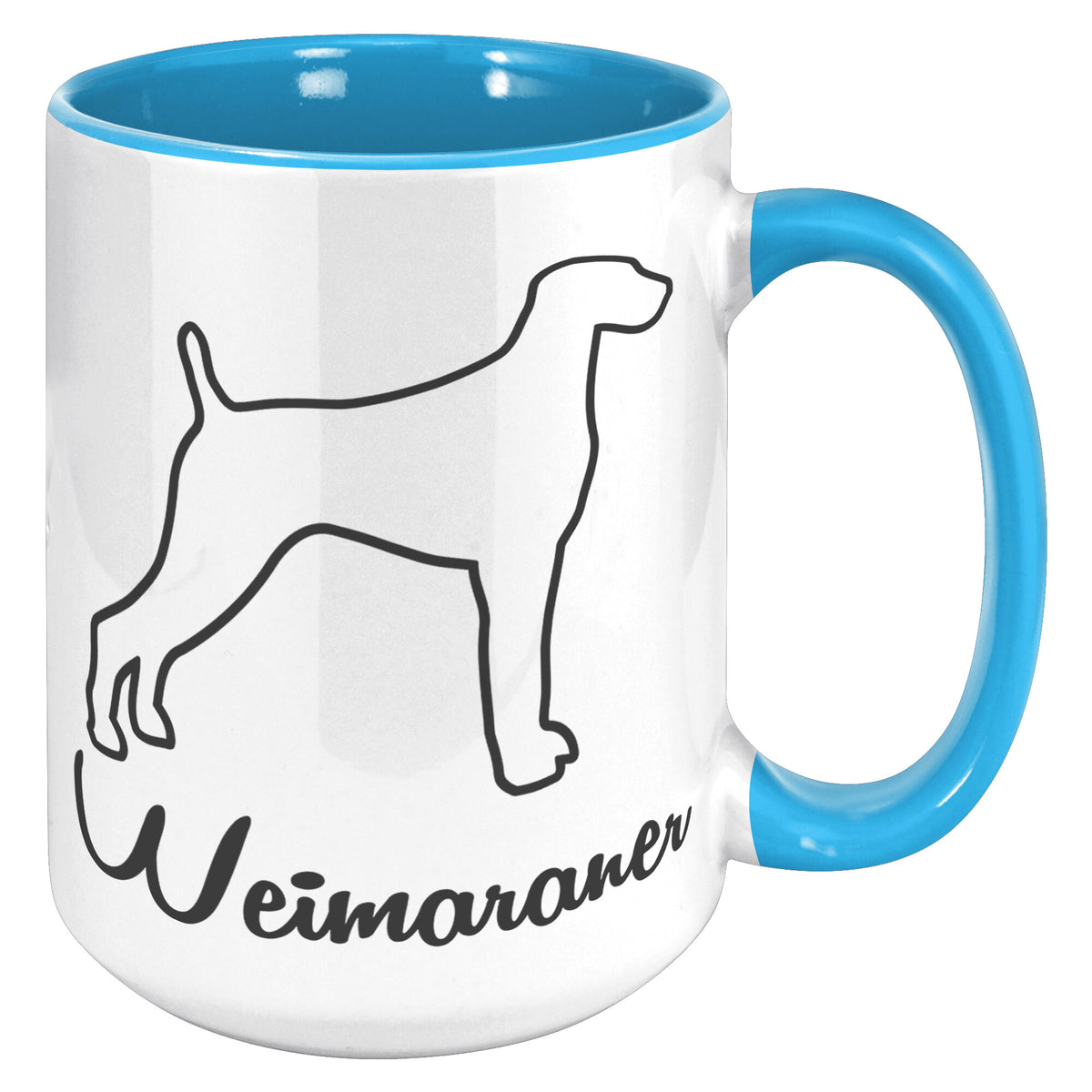 Weimaraner Dog Outlined Silhouette 15oz Accent Mug