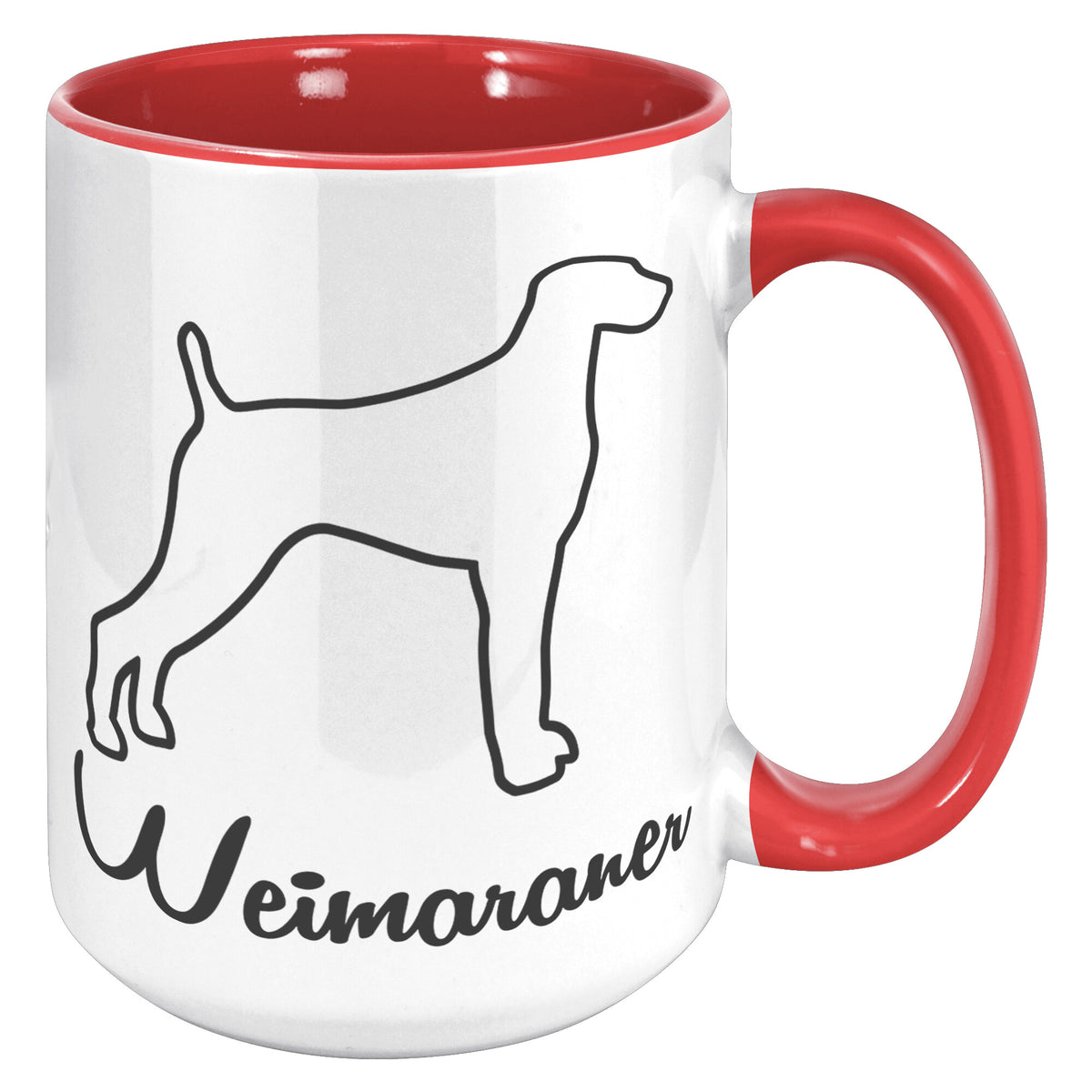 Weimaraner Dog Outlined Silhouette 15oz Accent Mug