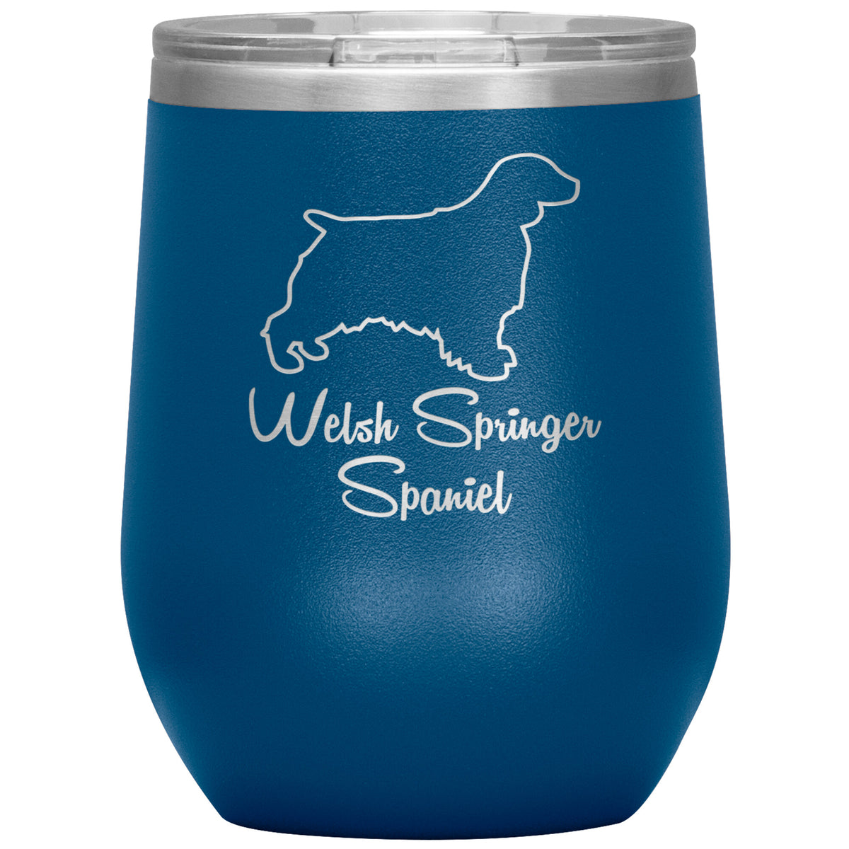 Welsh Springer Spaniel Dog Outlined Silhouette 12oz Wine Insulated Tumbler