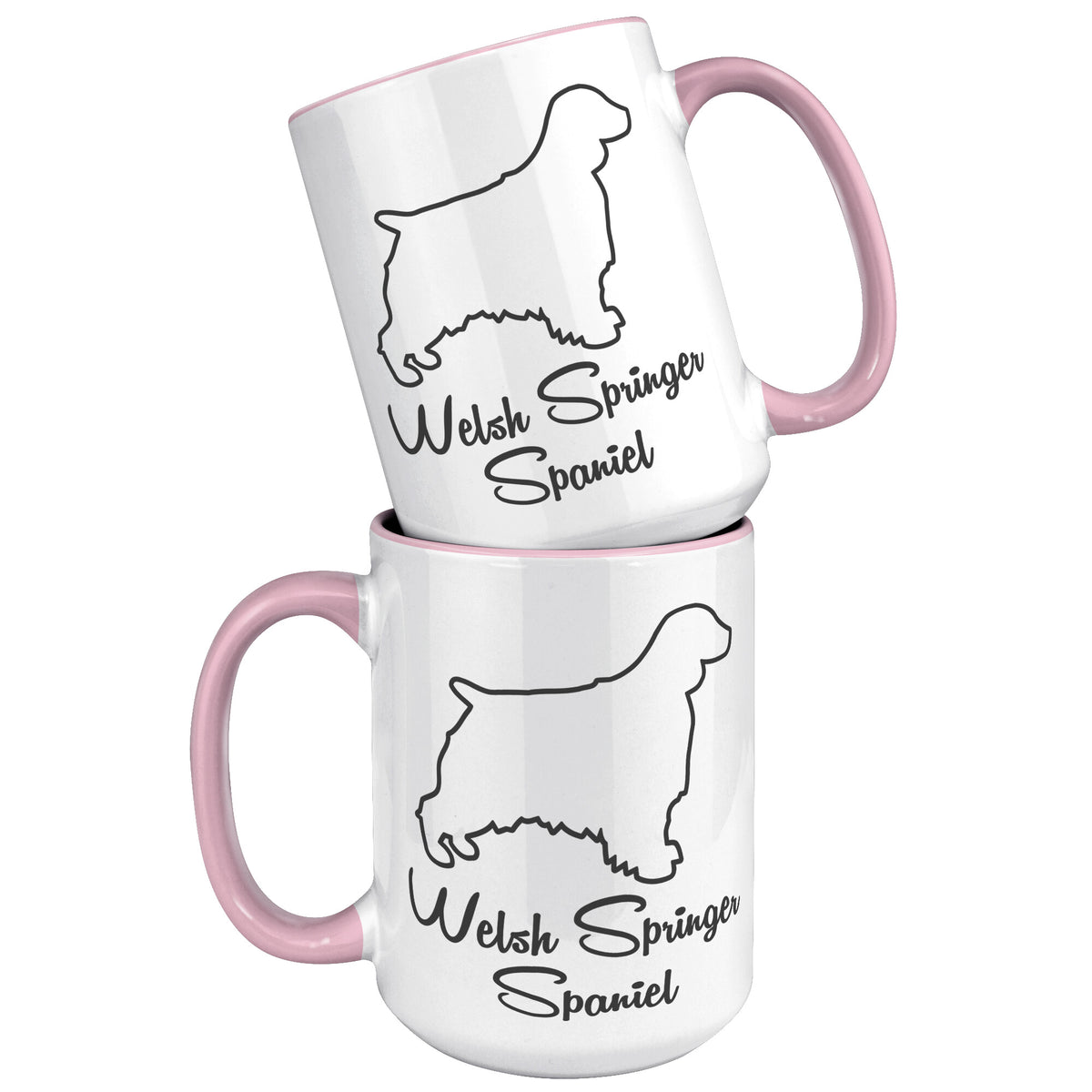 Welsh Springer Spaniel Dog Outlined Silhouette 15oz Accent Mug