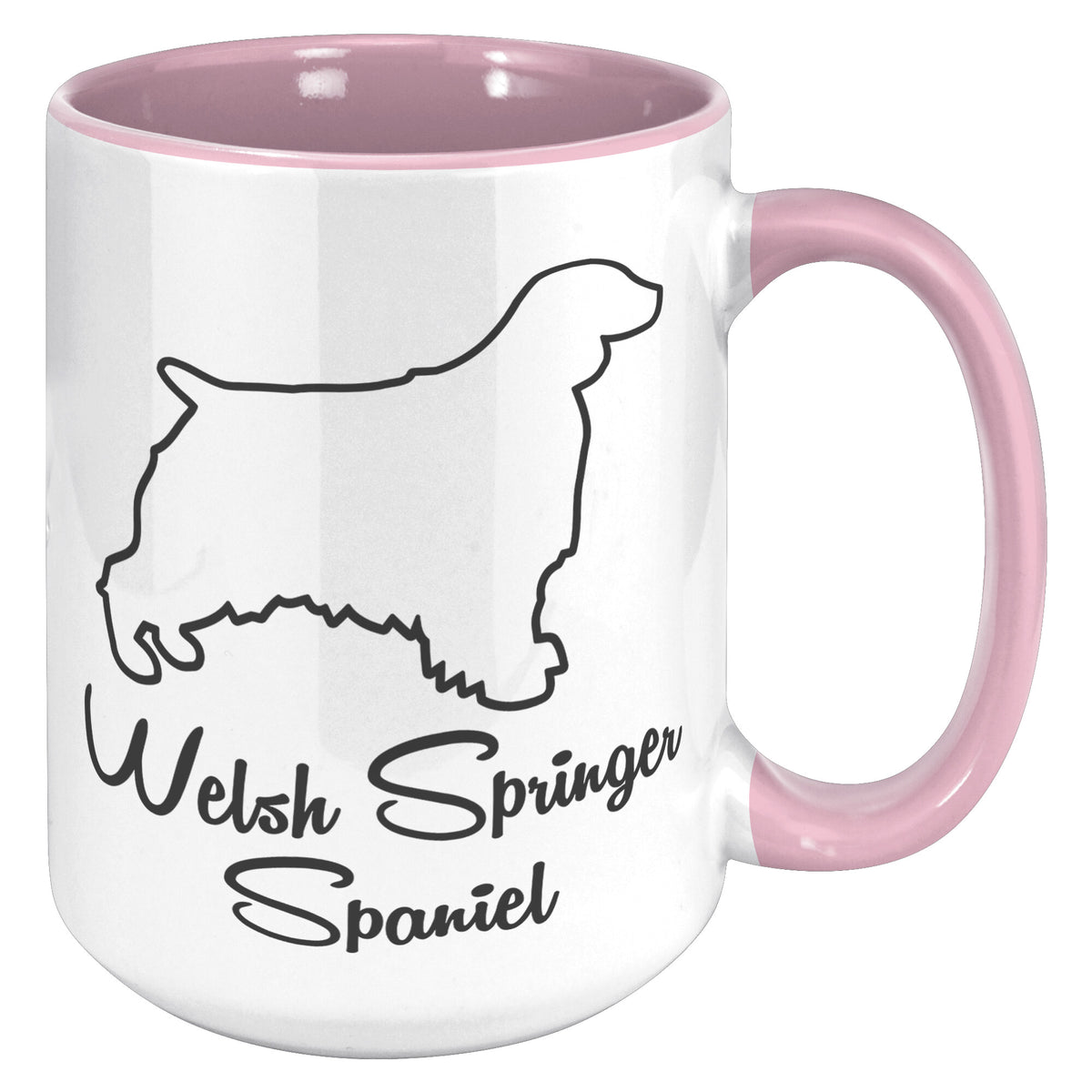 Welsh Springer Spaniel Dog Outlined Silhouette 15oz Accent Mug