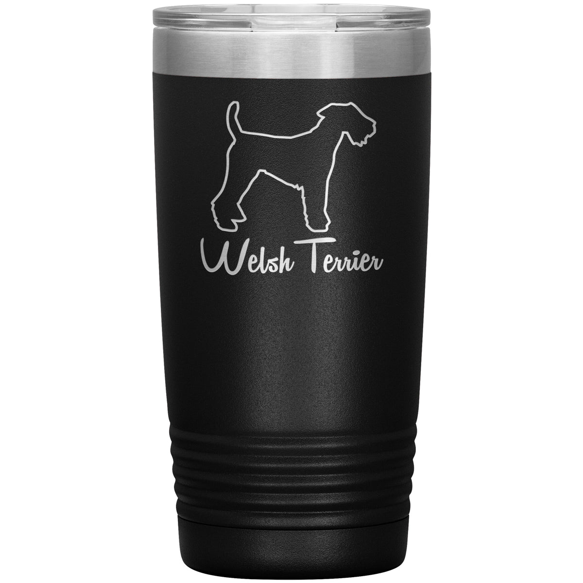 Welsh Terrier Dog Outlined Silhouette 20oz Insulated Tumbler