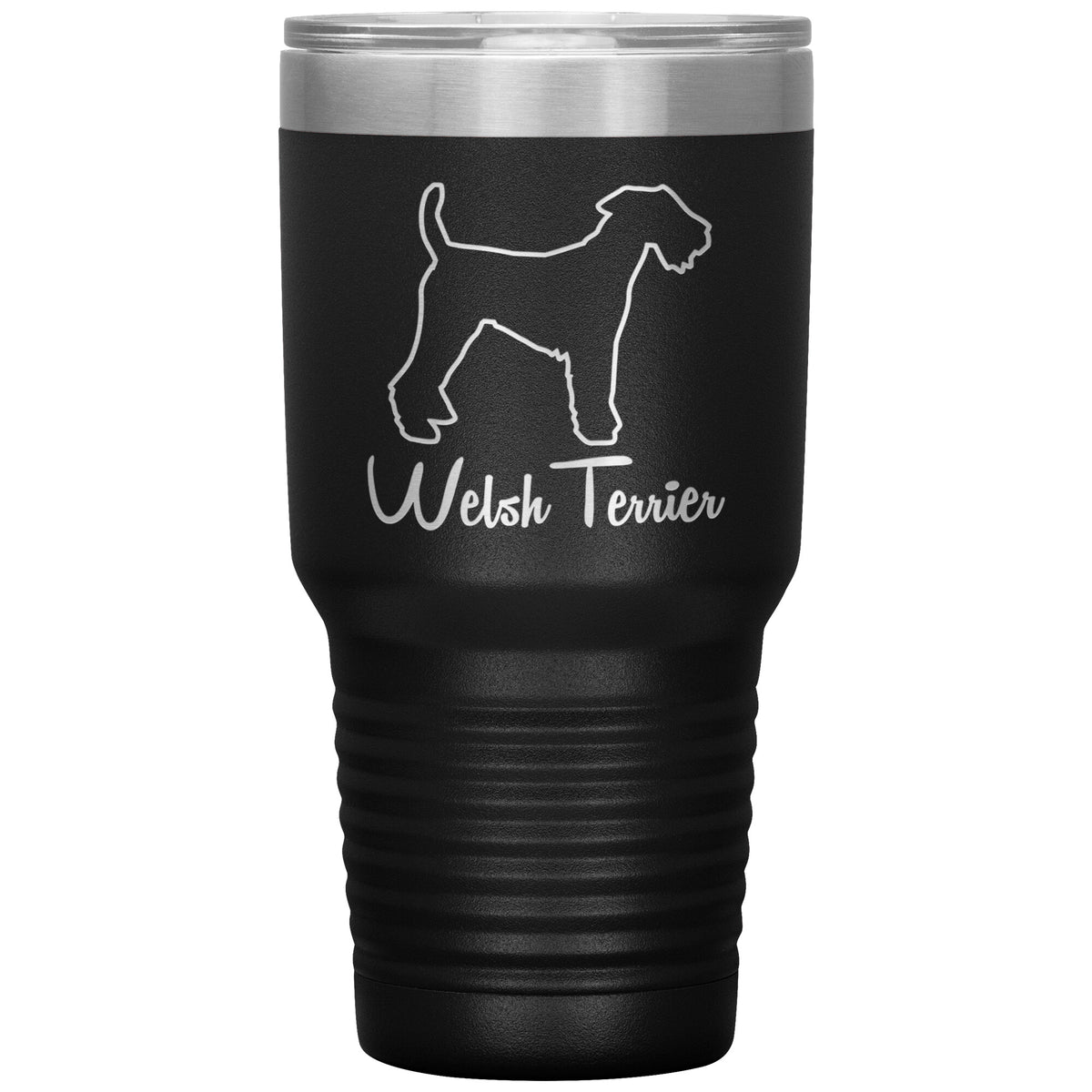 Welsh Terrier Dog Outlined Silhouette 30oz Insulated Tumbler