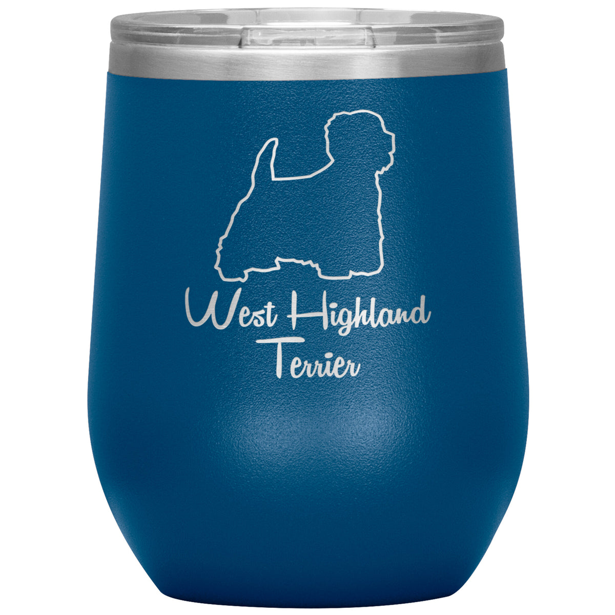 West Highland Terrier Dog Outlined Silhouette 12oz Wine Insulated Tumbler