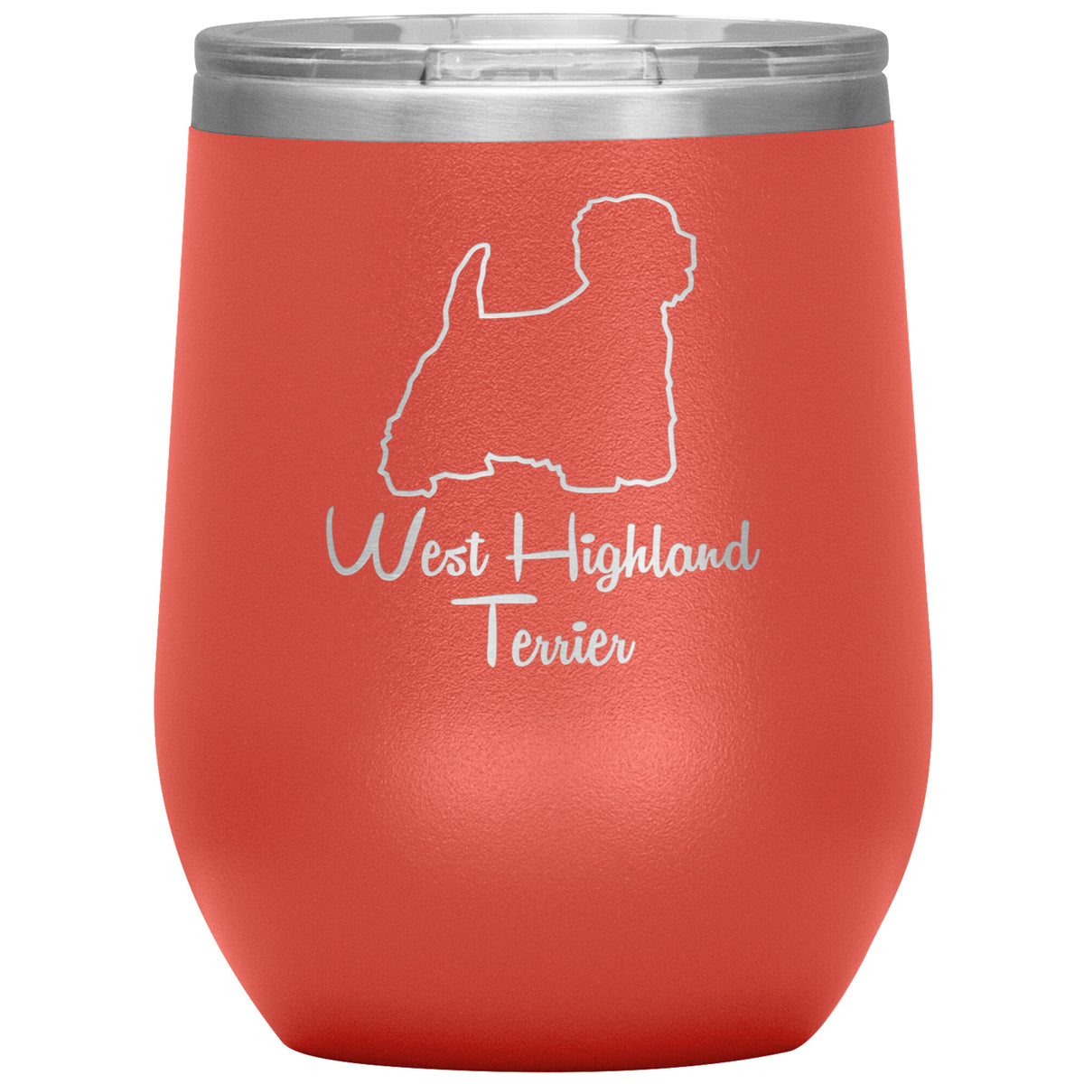West Highland Terrier Dog Outlined Silhouette 12oz Wine Insulated Tumbler