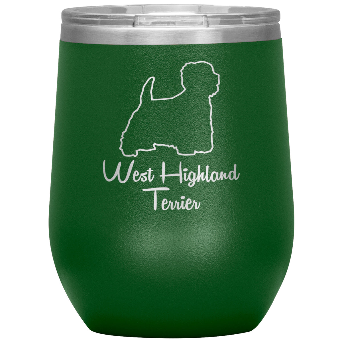 West Highland Terrier Dog Outlined Silhouette 12oz Wine Insulated Tumbler