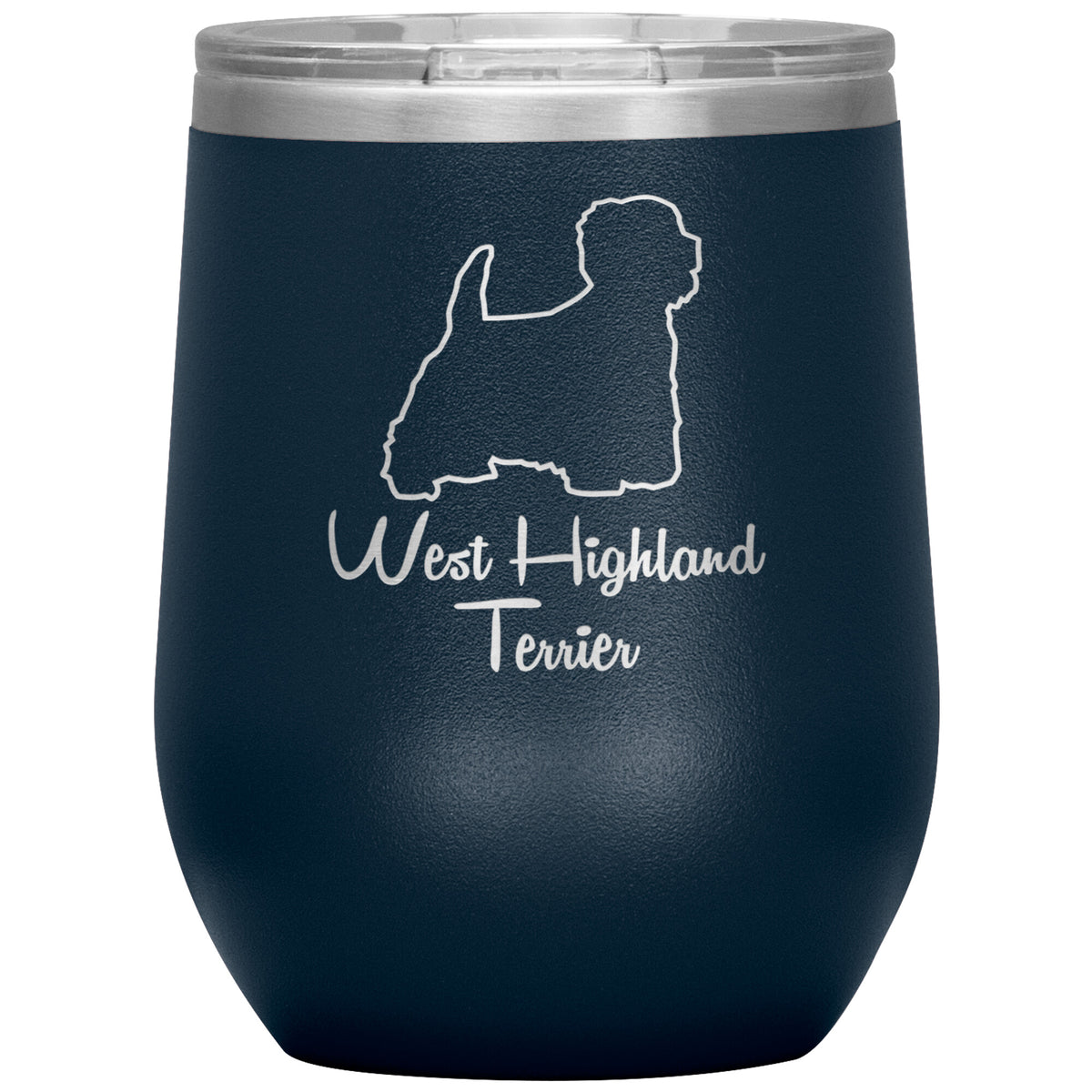 West Highland Terrier Dog Outlined Silhouette 12oz Wine Insulated Tumbler