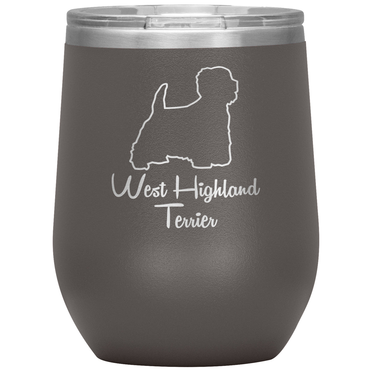 West Highland Terrier Dog Outlined Silhouette 12oz Wine Insulated Tumbler