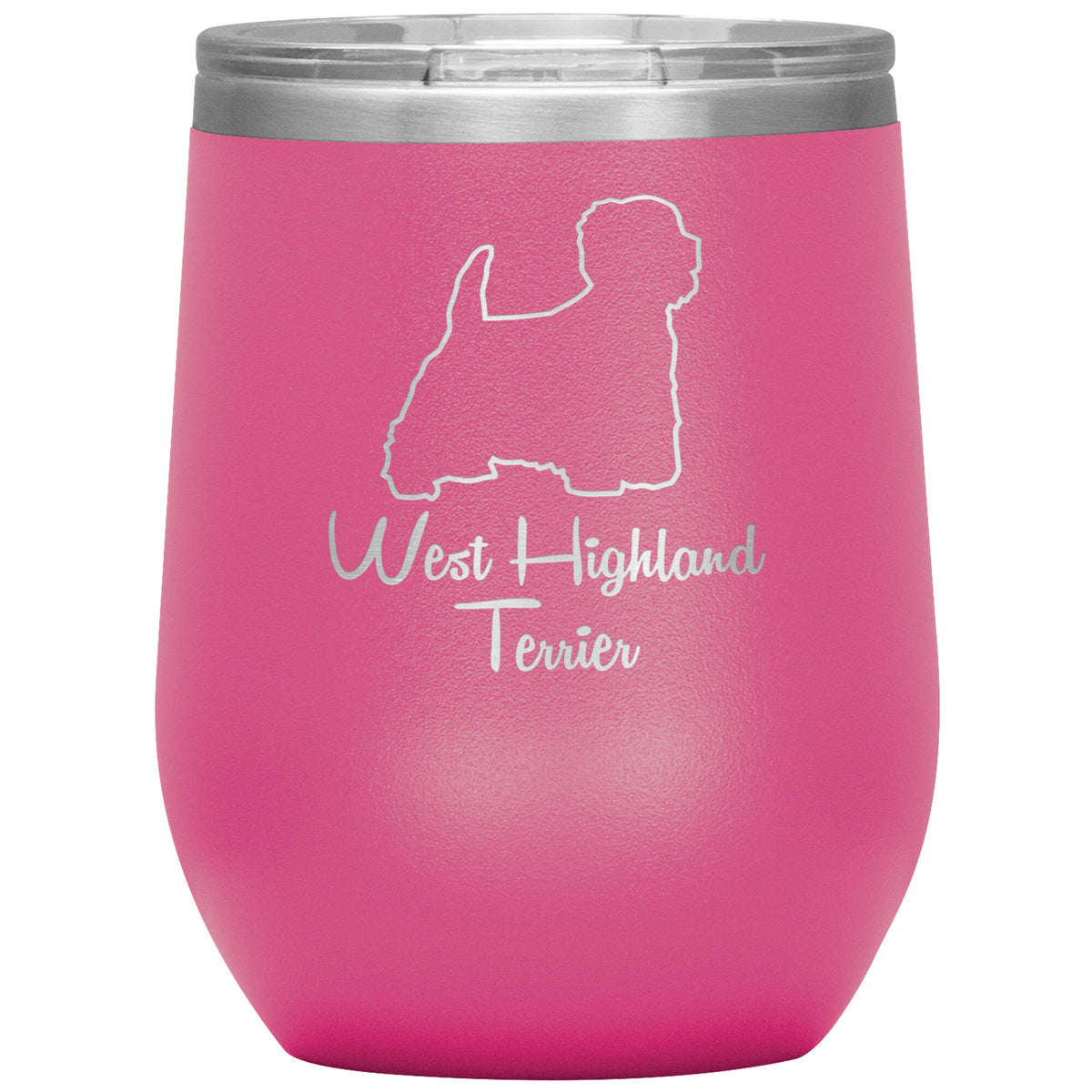 West Highland Terrier Dog Outlined Silhouette 12oz Wine Insulated Tumbler