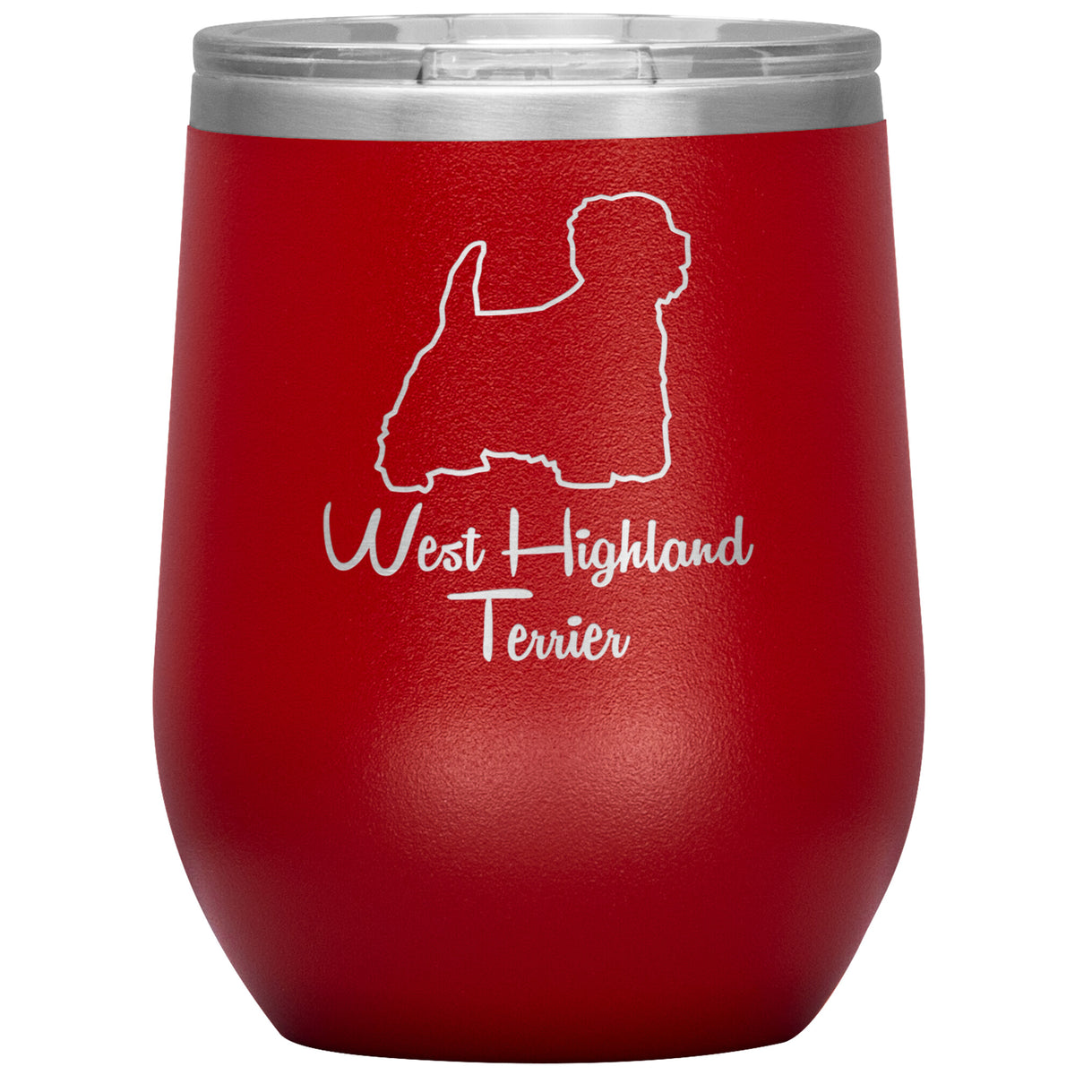 West Highland Terrier Dog Outlined Silhouette 12oz Wine Insulated Tumbler