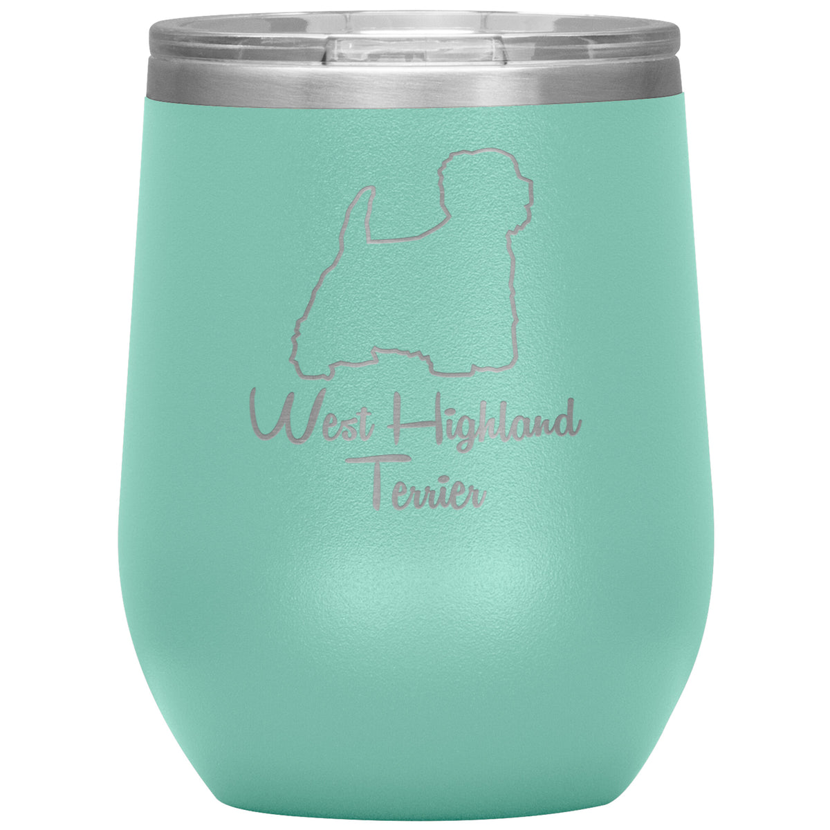 West Highland Terrier Dog Outlined Silhouette 12oz Wine Insulated Tumbler