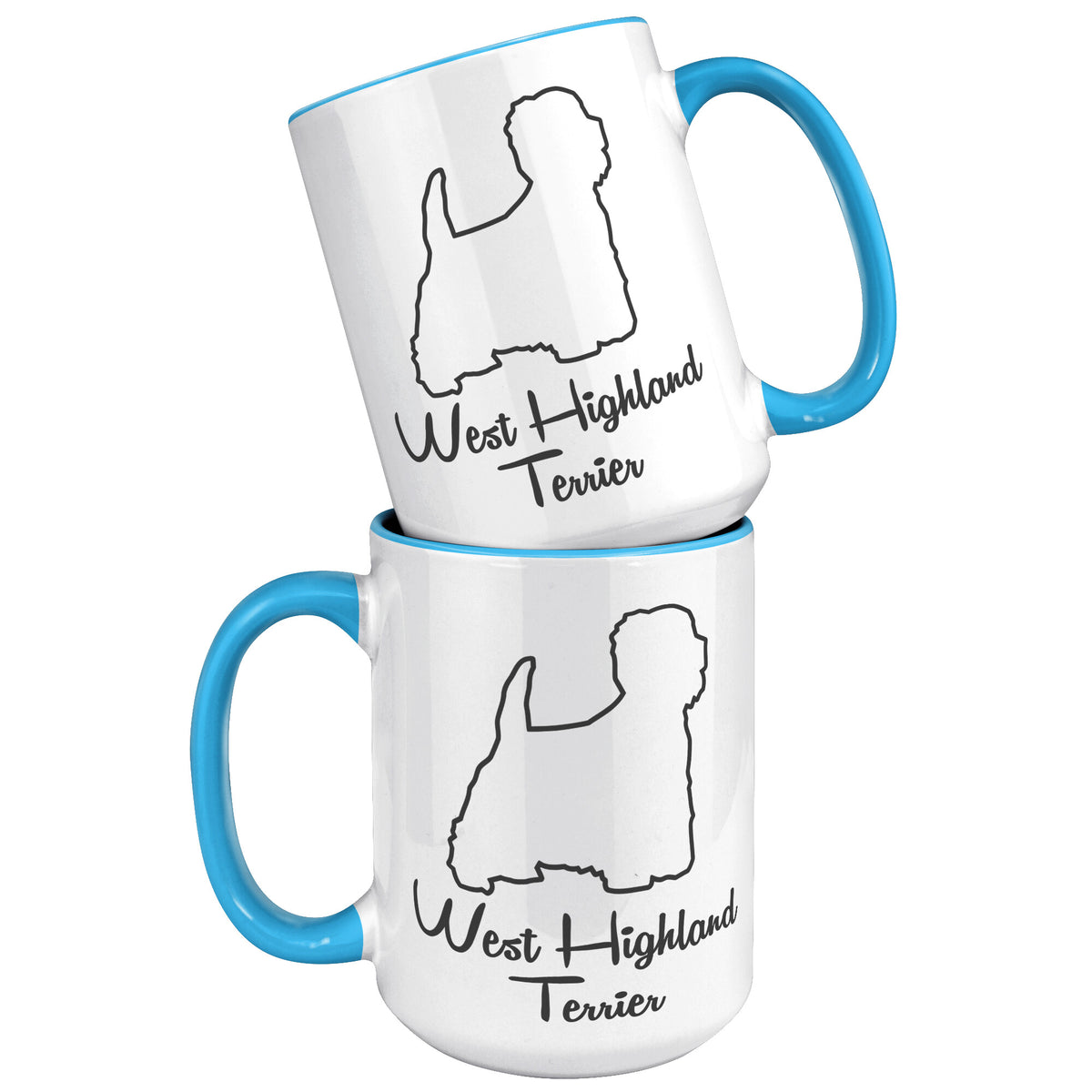 West Highland Terrier Dog Outlined Silhouette 15oz Accent Mug