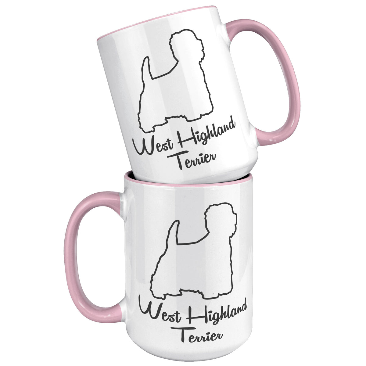 West Highland Terrier Dog Outlined Silhouette 15oz Accent Mug
