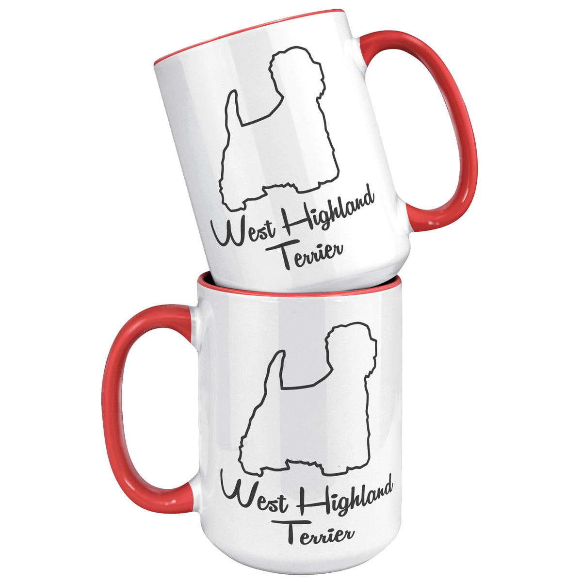 West Highland Terrier Dog Outlined Silhouette 15oz Accent Mug